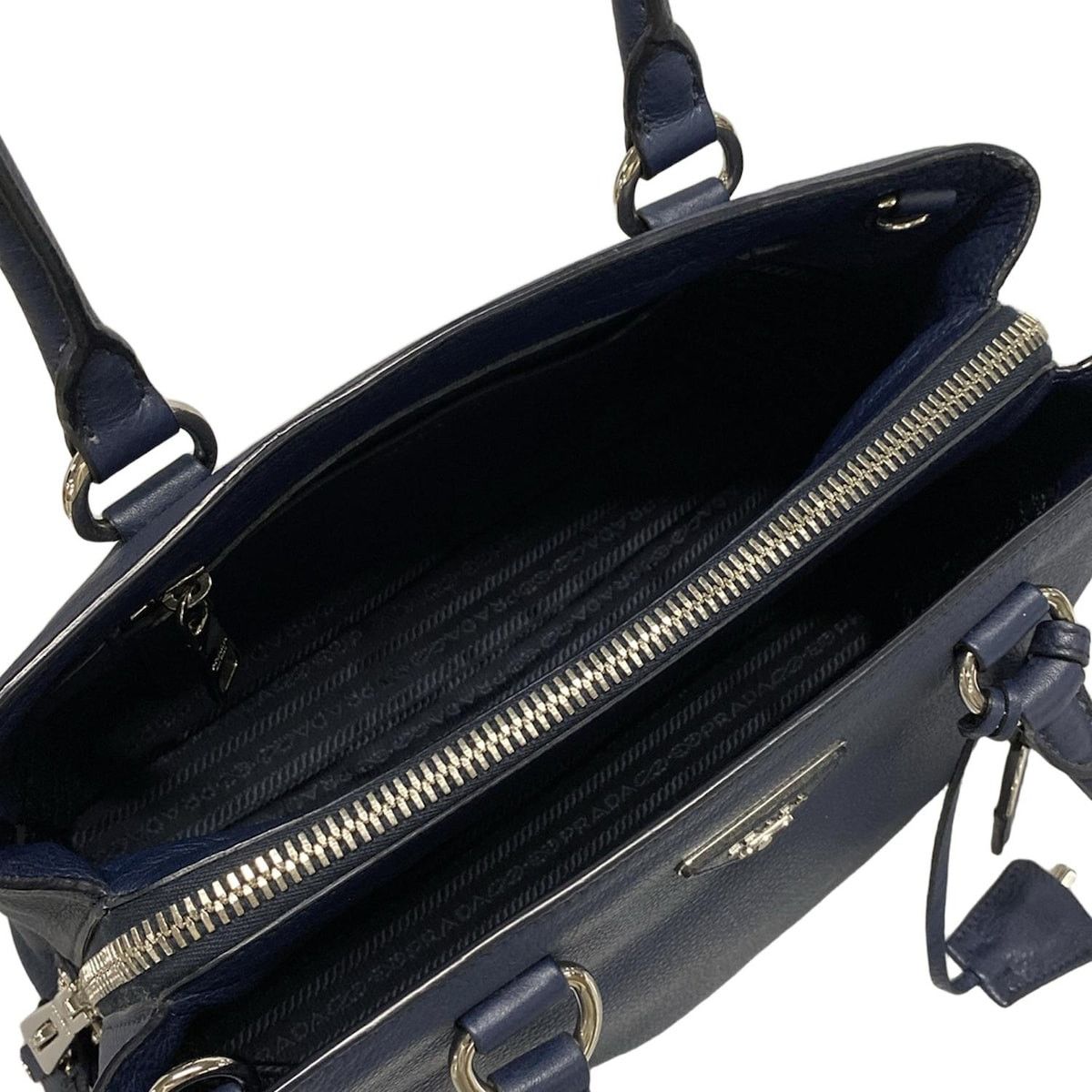 Prada PRADA Triangle Logo Handbag 1BA853 Baltico (Navy) Size ONE SIZE - 10 Thumbnail