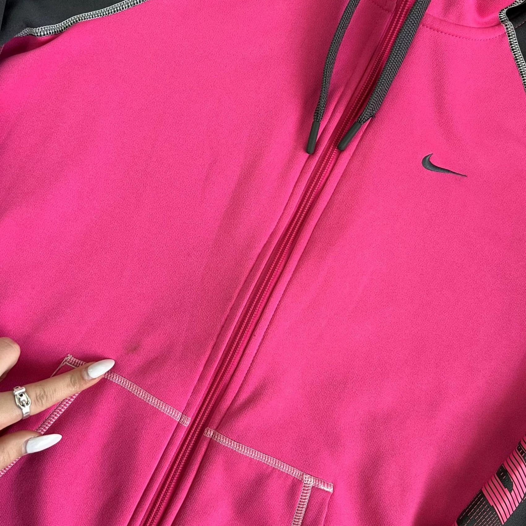 Nike Nike Therma-Fit Hoodie Womens M Pink Gray Full Zip Just Do It Size M / US 6-8 / IT 42-44 - 2 Thumbnail
