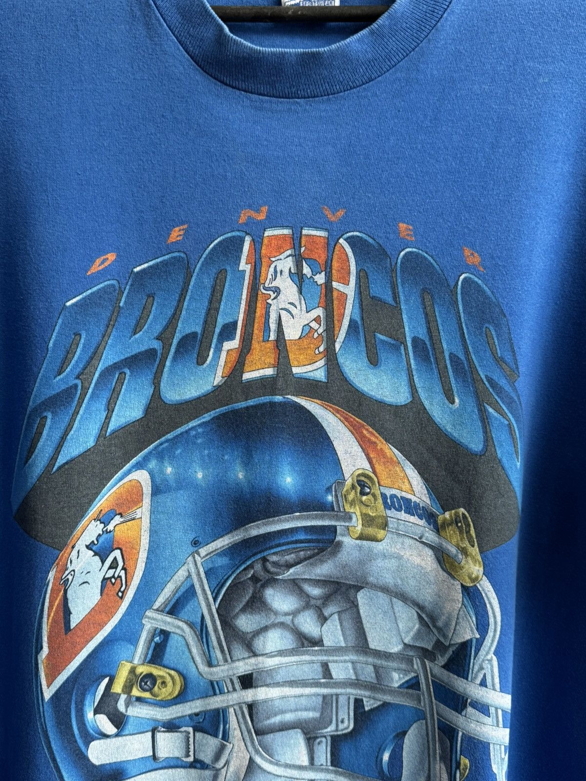 NFL Vintage 90s NFL Denver Broncos Big Helmet Football Logo Size US XL / EU 56 / 4 - 4 Thumbnail