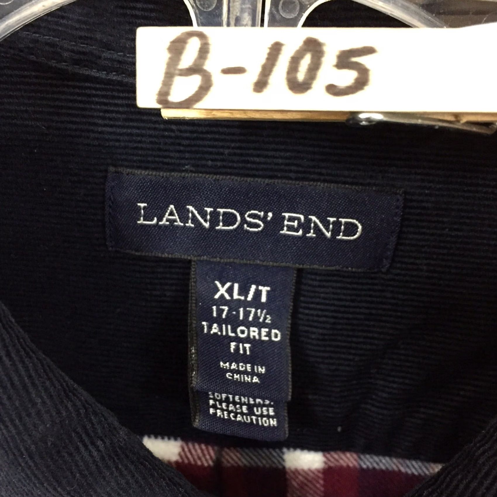 Lands' End Lands' End Shirt Mens XLT Gray Plaid Flannel Button-Down Collar Shirt XLT Gray Plaid Flannel Button-Down Lands' End Mens XLT Button-Up Shirt Size US XL / EU 56 / 4 - 7 Thumbnail