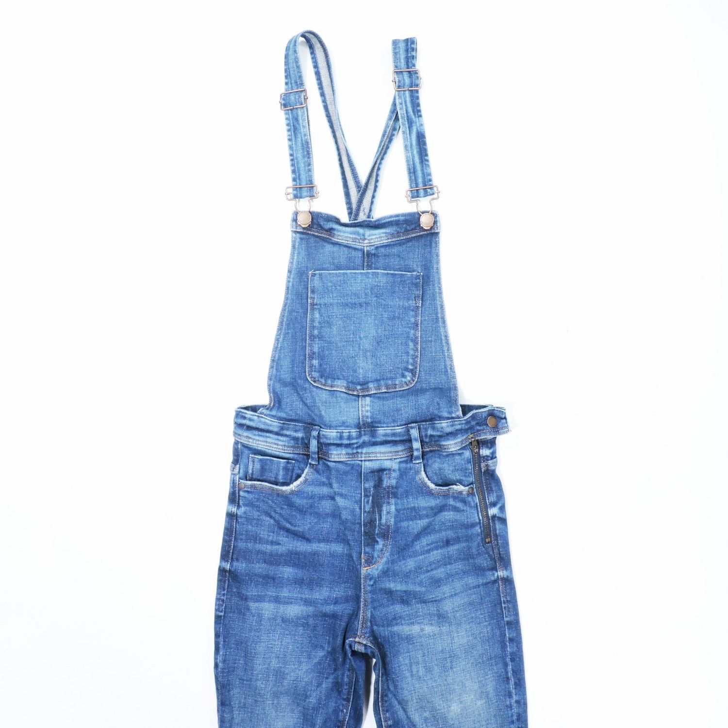 Zara ZARA TRAFALUC COLLECTION BIB OVERALLS DENIM LONG PANTS Size 24" / US 00 / IT 34 - 5 Thumbnail