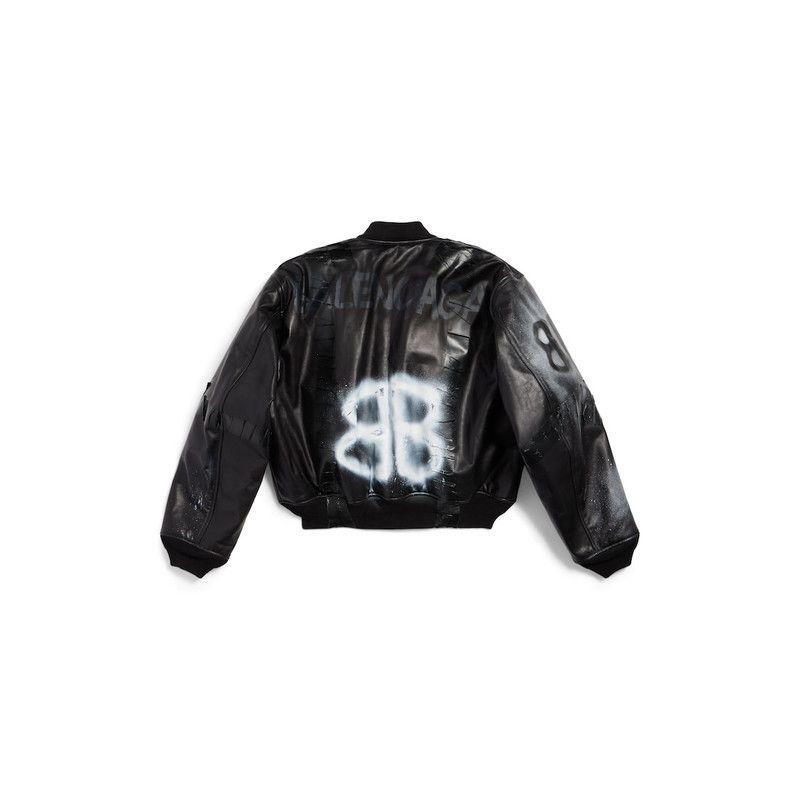 Balenciaga o1bcso1str0426 Bomber Jacket in Black Size US S / EU 44-46 / 1 - 6 Thumbnail
