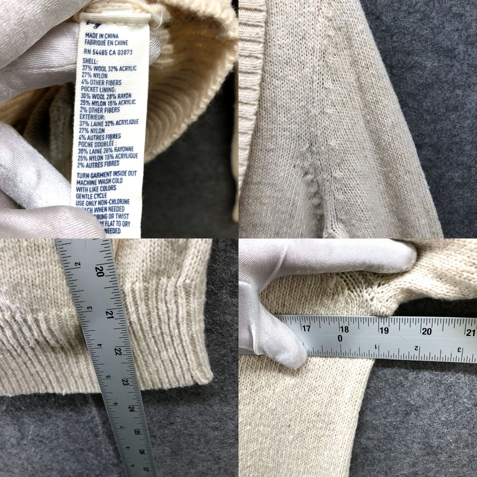 American Eagle Outfitters VINTAGE American Eagle Outfitters Wool Blend Cardigan Sweater Womens L Beige Shawl Collar Size L / US 10 / IT 46 - 8 Thumbnail