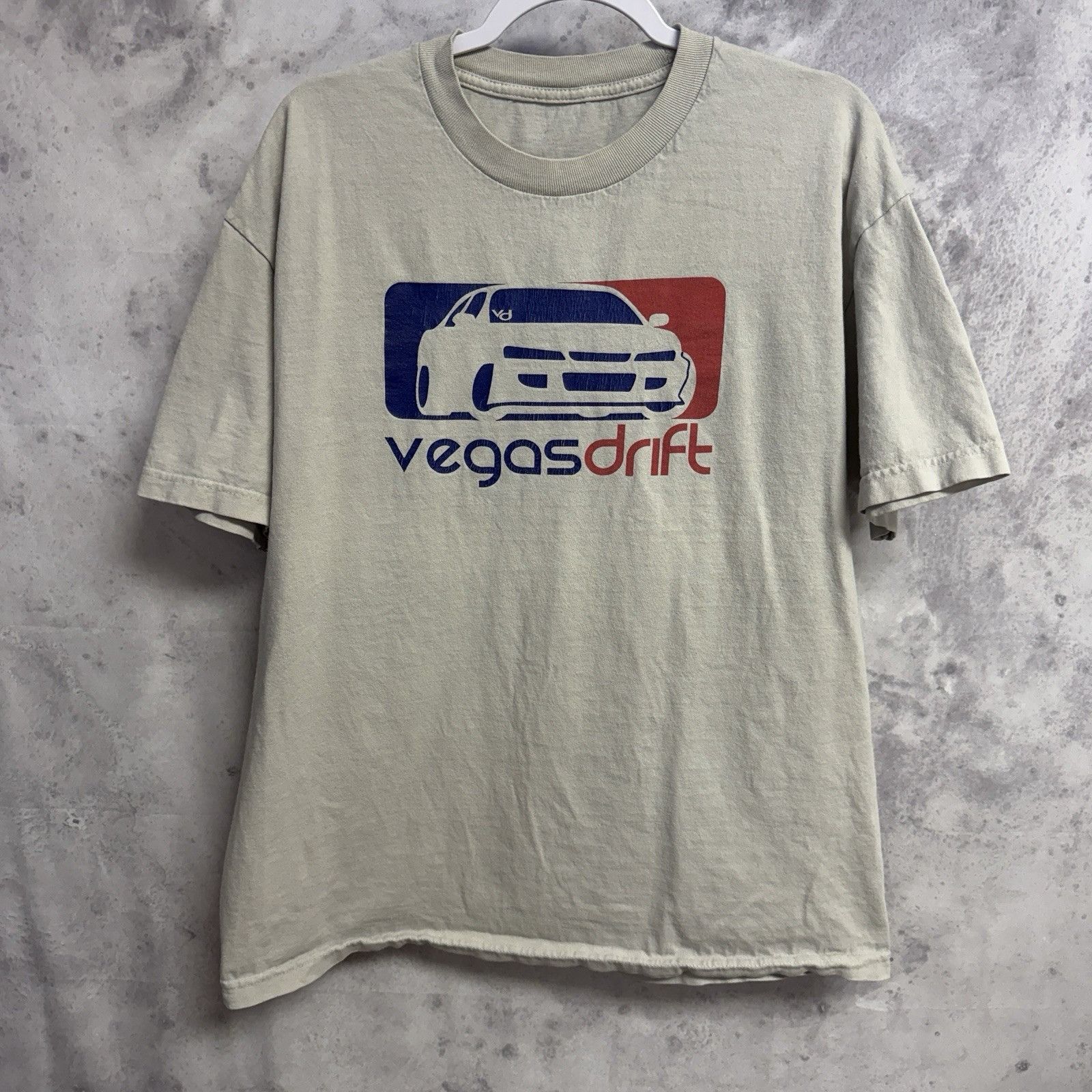 Other Vegas Drift Logo Graphic T Shirt Mens XL Light Greige Racing Size US XL / EU 56 / 4 - 2 Thumbnail