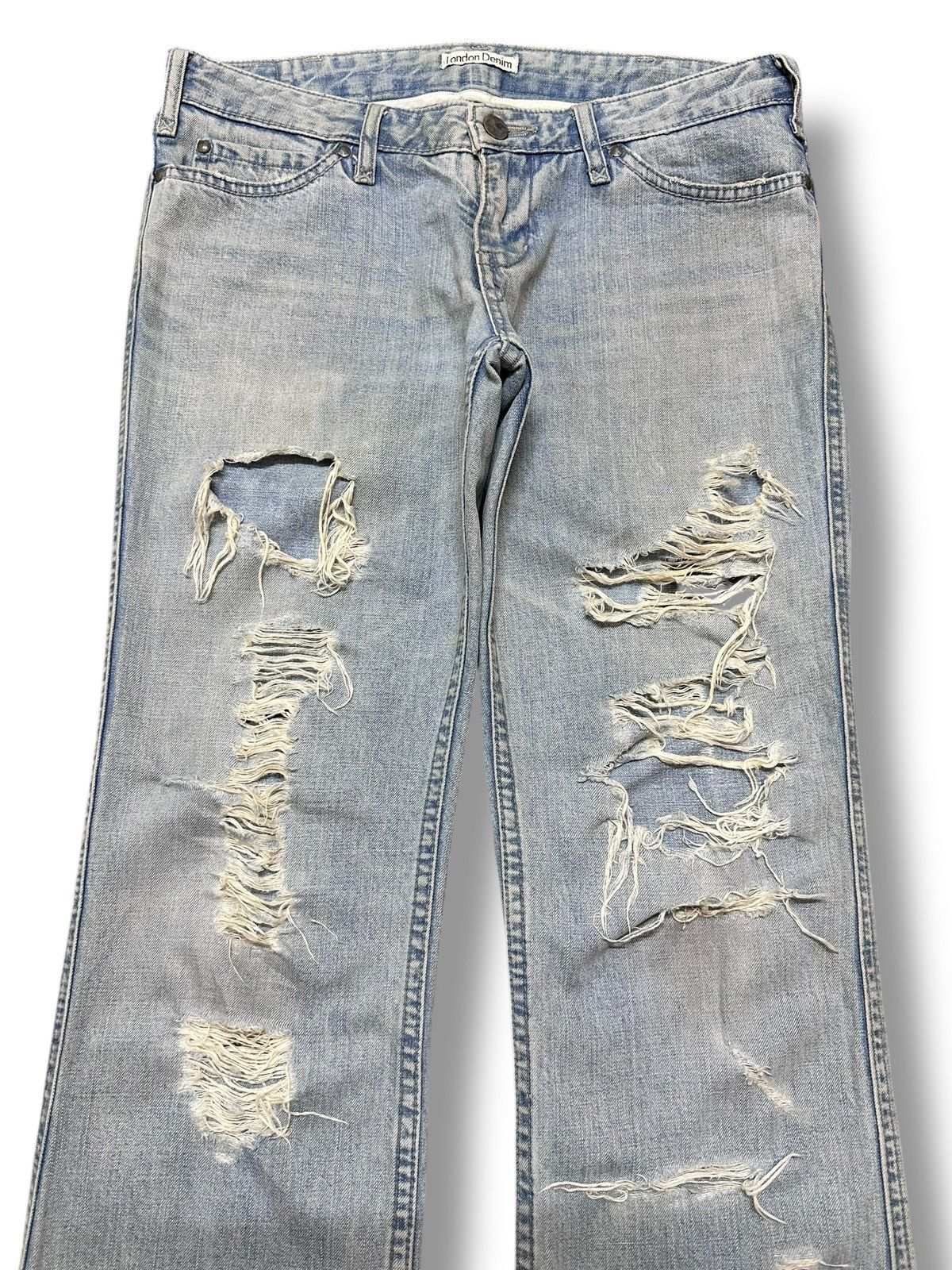 Japanese Brand Vintage LD Distressed Jean With Baggy Loose Style Faded Wash Size US 30 / EU 46 - 3 Thumbnail