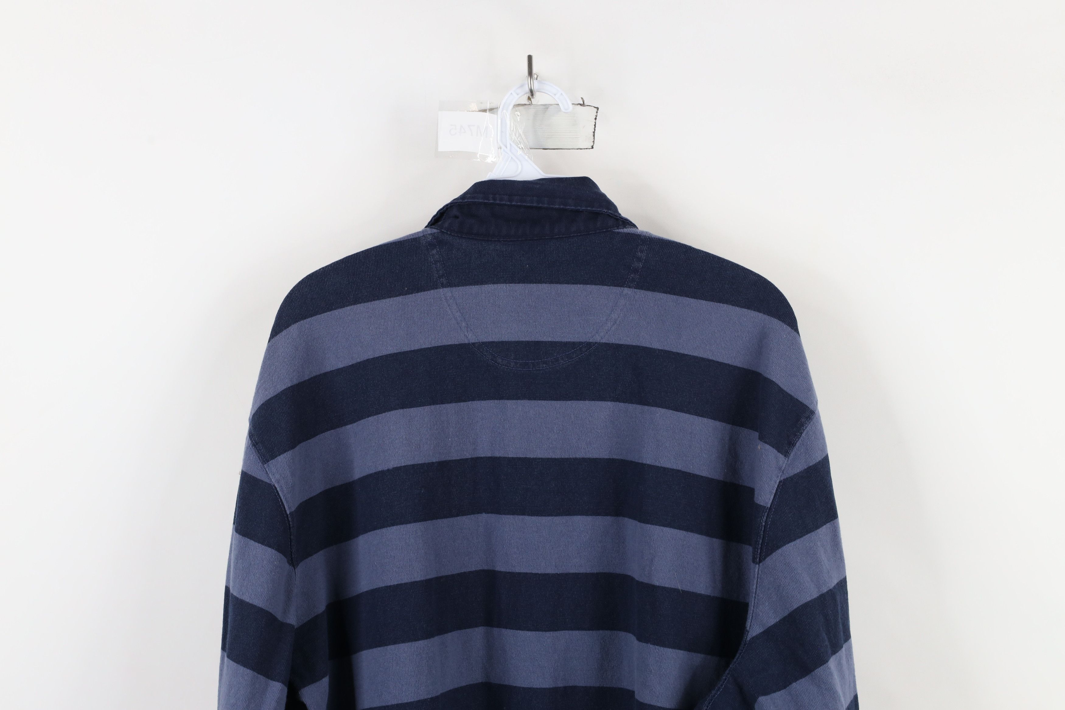 Vintage Vintage 90s Streetwear Heavy Striped Long Sleeve Polo Shirt Size US XL / EU 56 / 4 - 10 Thumbnail