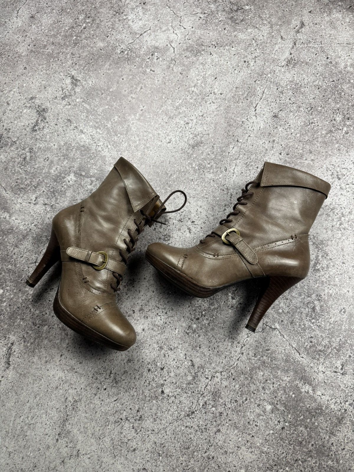 If Six Was Nine Vintage AS 98 Heel Rick Owens Style Leather Heels Boots Y2K Size US 7 / IT 37 - 4 Thumbnail
