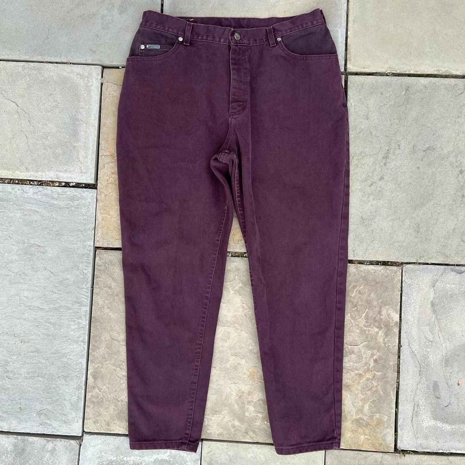 Vintage Vintage 90s Dark Purple Denim Tapered Jeans Size 30" / US 8 / IT 44 - 1 Thumbnail