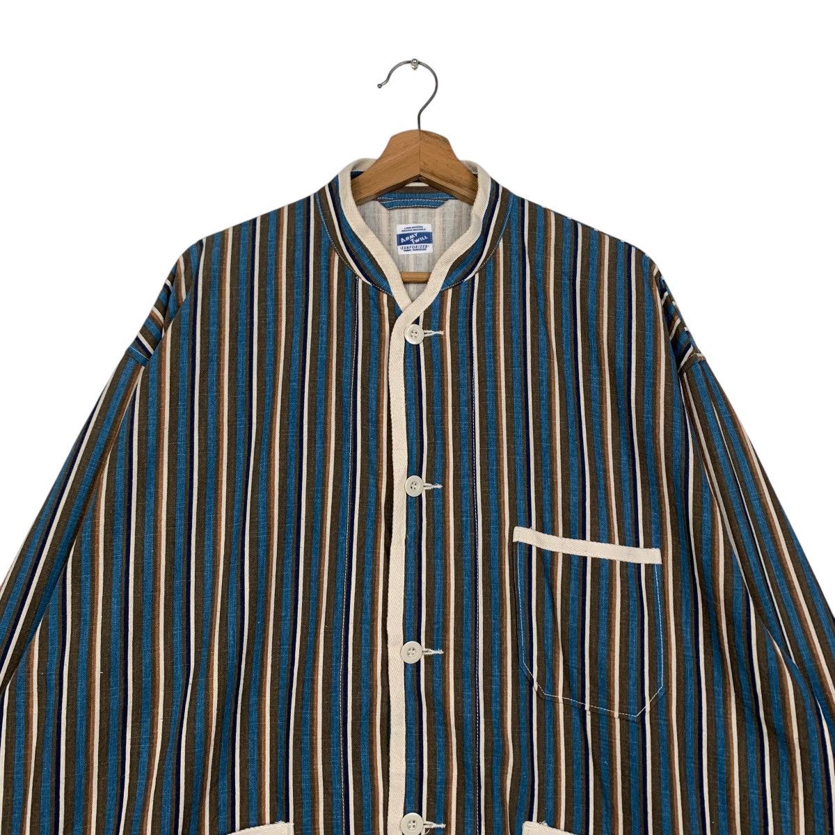 Vintage ☀️Nice design Army Twill stripe sanforized button jacket Size US L / EU 52-54 / 3 - 7 Thumbnail