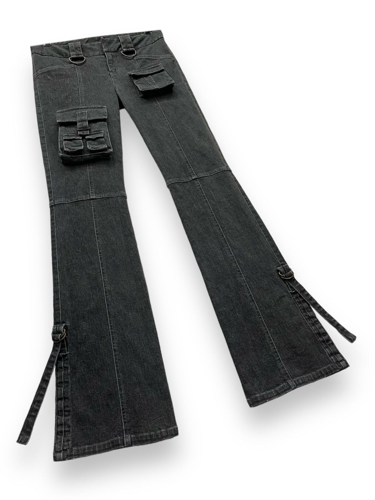 The Unbranded Brand FYE🔥 Front 3D Pocket Bondage Leg Stretch Skinny Flare Denim Size US 27 - 5 Thumbnail