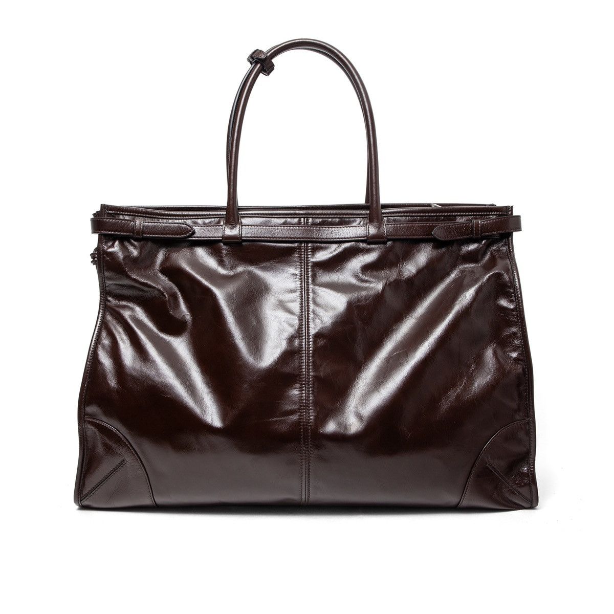 Prada Bonnie Extra Large Leather Bag Dark Brown Size ONE SIZE - 2 Thumbnail