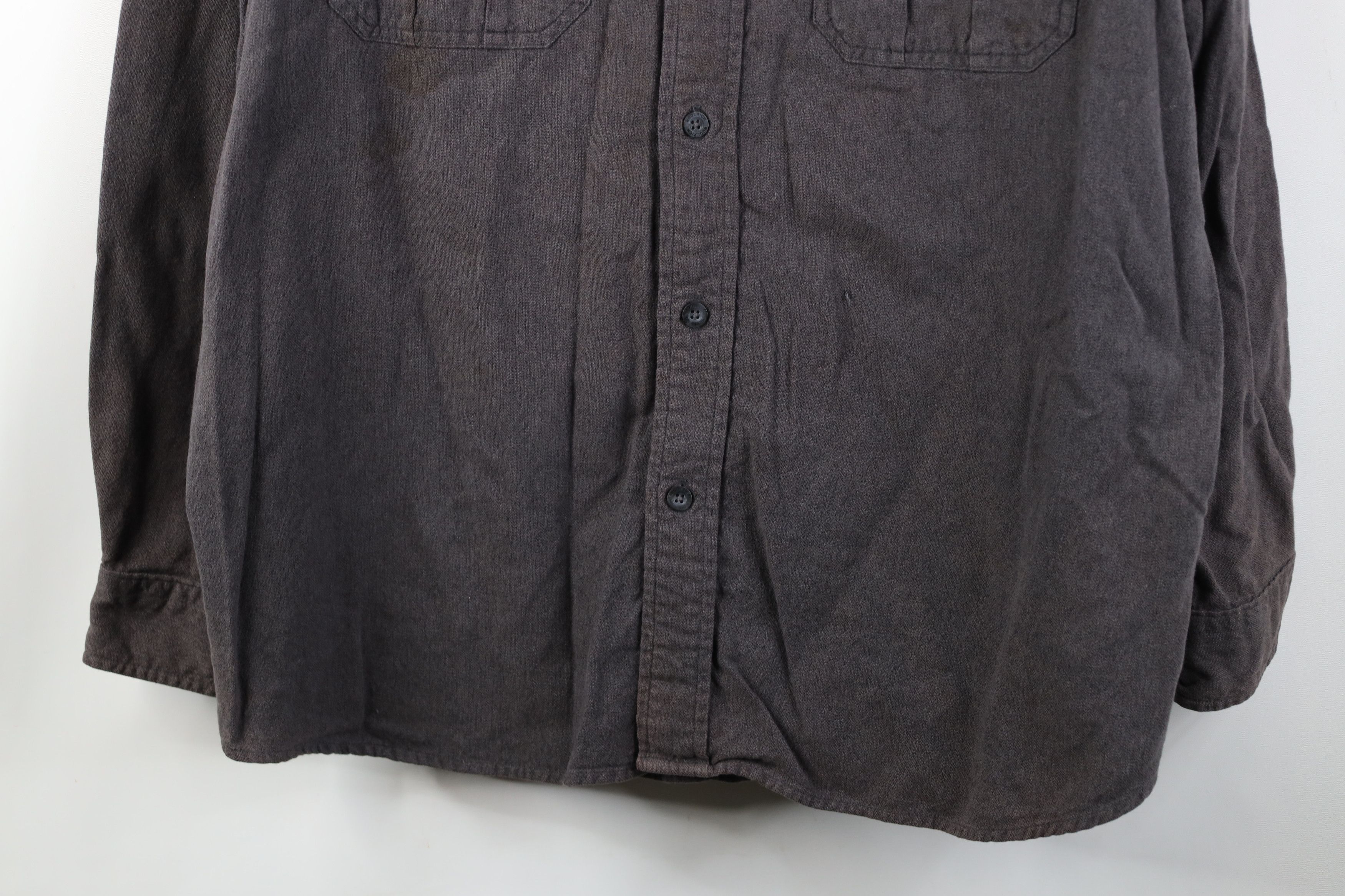 Woolrich Woolen Mills Vintage Woolrich Chamois Cloth Button Shirt Gray Cotton Size US XL / EU 56 / 4 - 3 Thumbnail