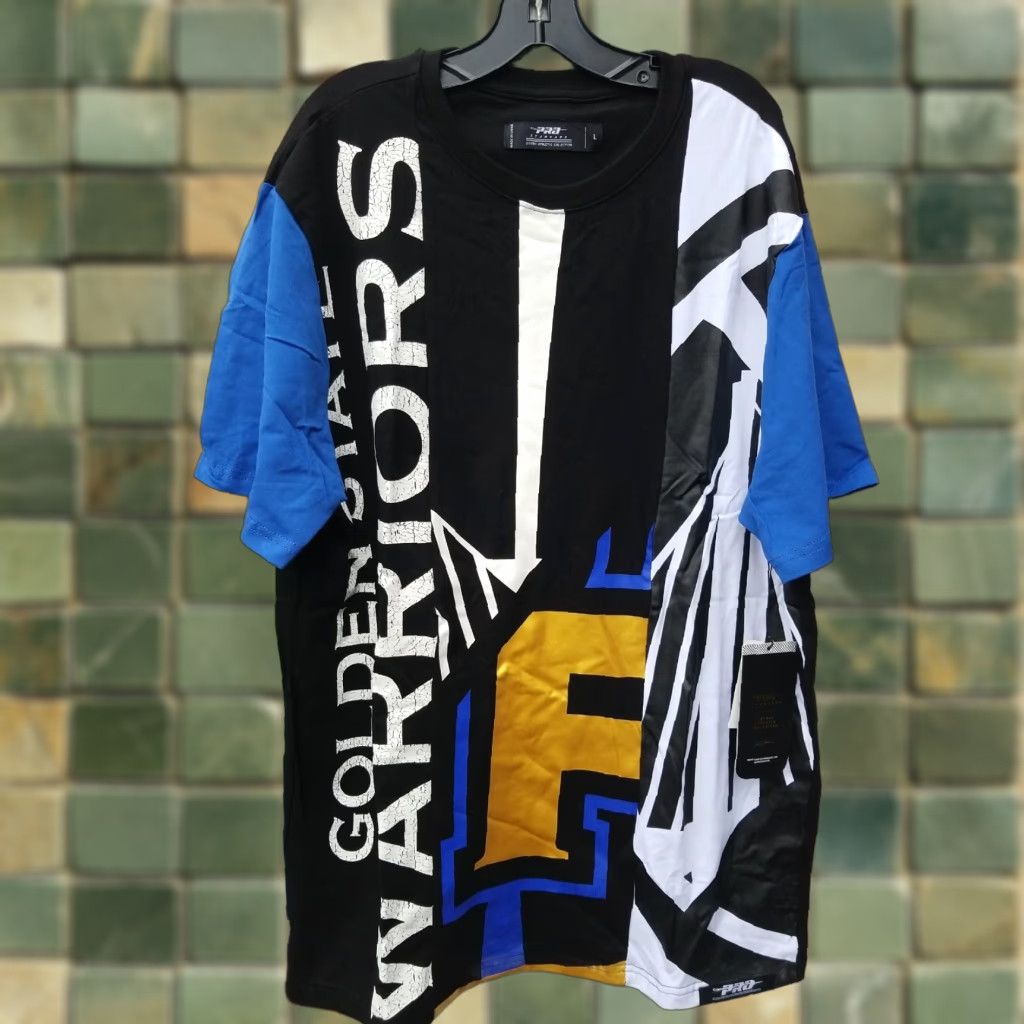 Pro Standard VINTAGE Pro Standard Golden State Taped Shoulders Shirt Men L Blue 100% Polyester NBA Team Shirt Mens Regular Fit Size US L / EU 52-54 / 3 - 1 Thumbnail
