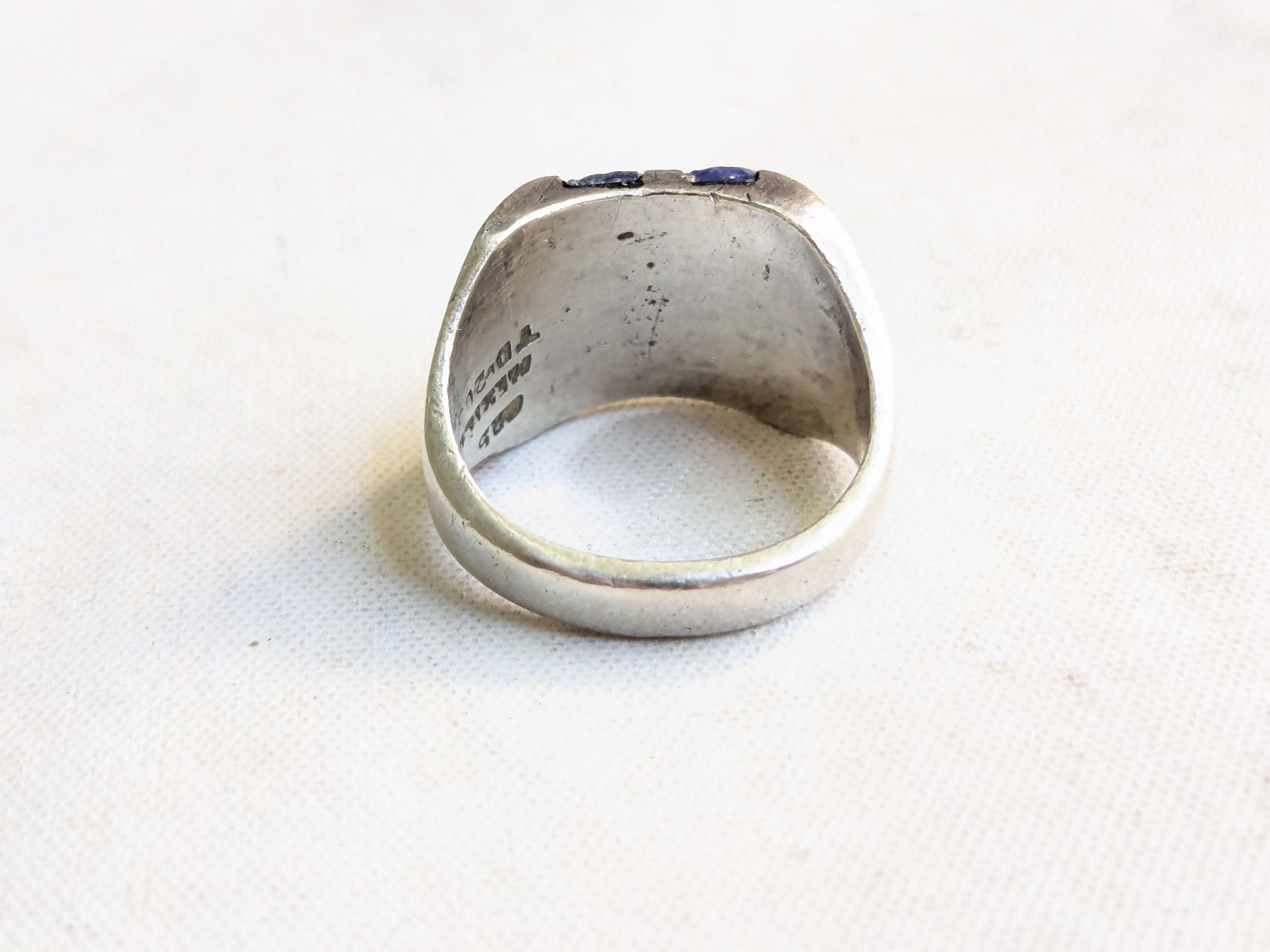 Jewelry Vintage Sterling Silver Ring Sodalite Taxco 9.75 Mexico Size ONE SIZE - 8 Thumbnail