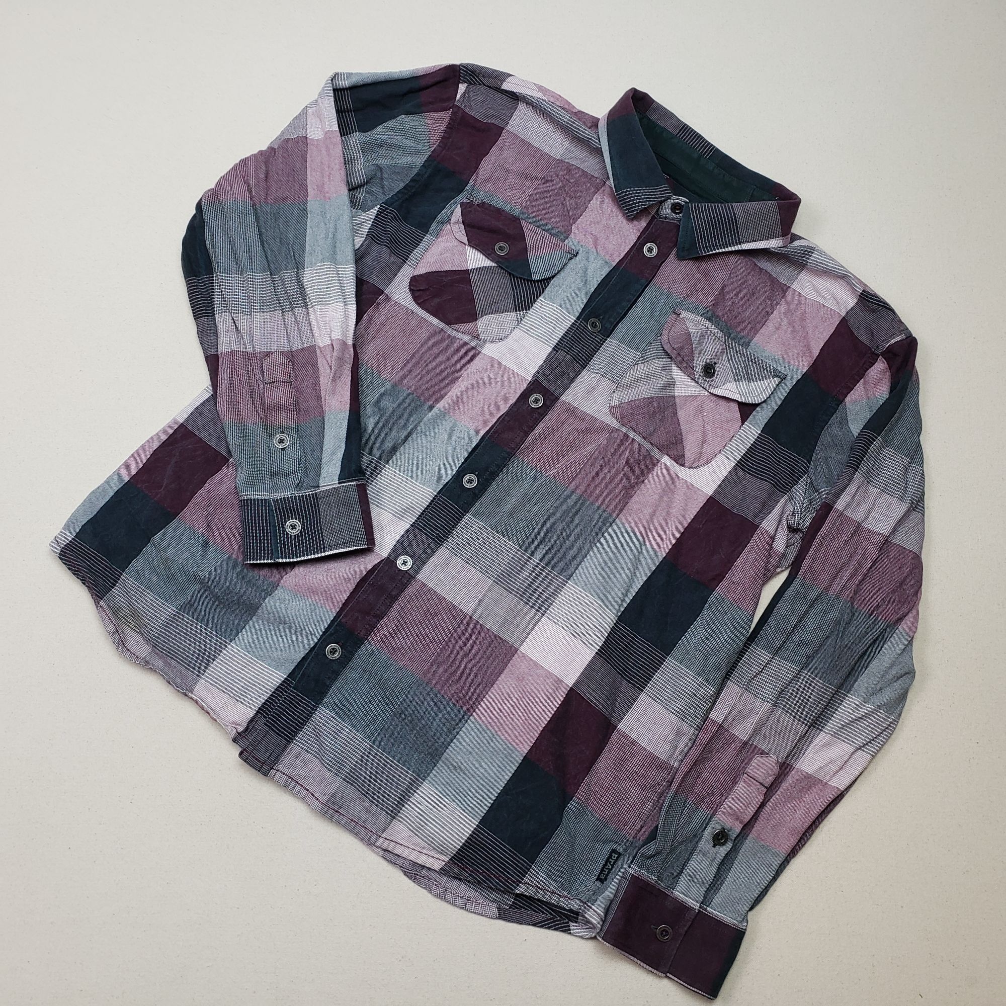 Prana prAna Mens Long Sleeve Button Up Purple/Black/White Shirt XL Size US XL / EU 56 / 4 - 1 Thumbnail
