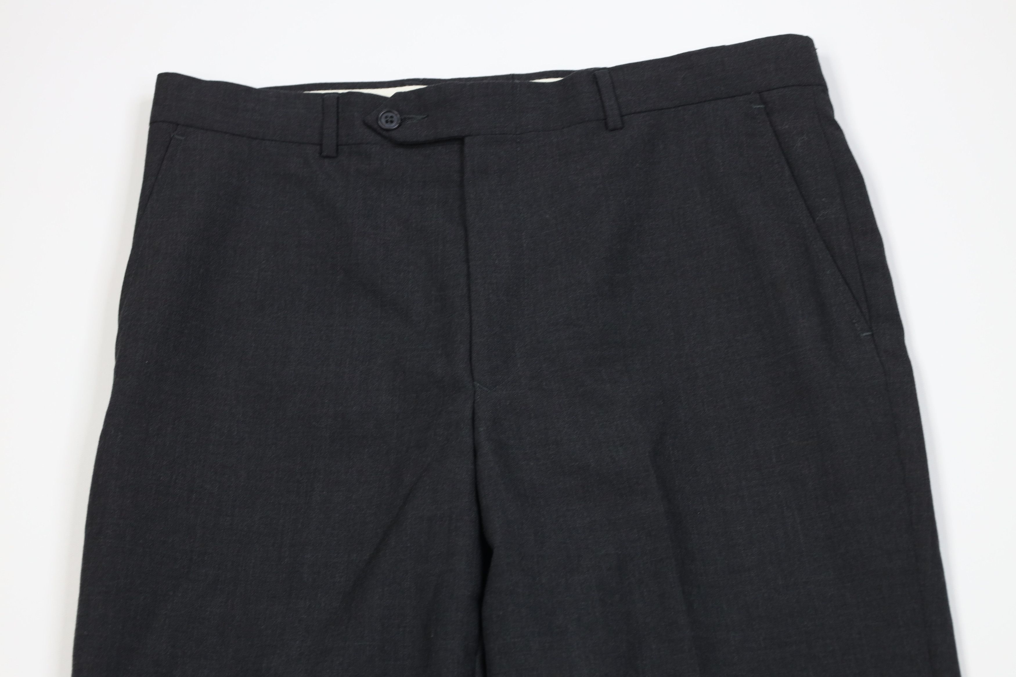 Vintage Vintage 90s Wool Knit Wide Leg Chino Pants Charcoal Gray Size US 34 / EU 50 - 2 Thumbnail