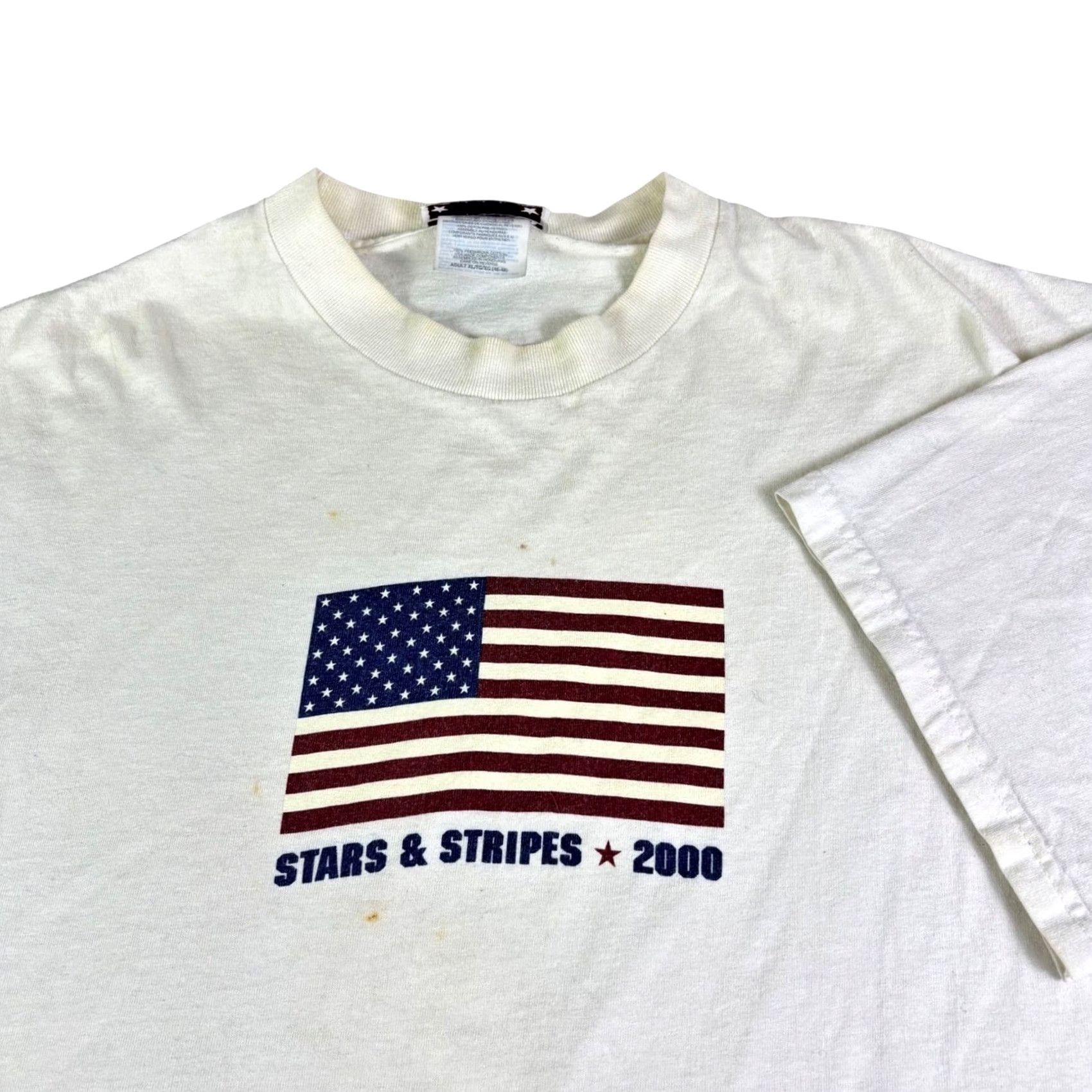Vintage VINTAGE Stars & Stripes 2000 American Flag T Shirt Mens XL White Graphic Tee Size US XL / EU 56 / 4 - 2 Thumbnail