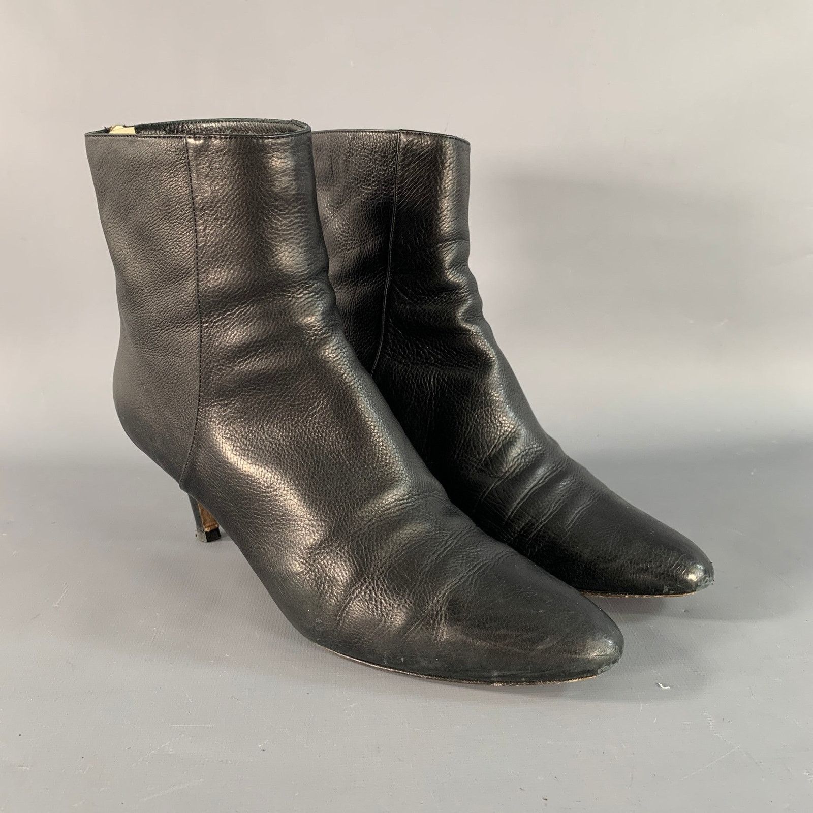 Jimmy Choo JIMMY CHOO Size 8 Black Leather Pebble Grain Back Zip Boots Size US 8 / IT 38 - 1 Thumbnail