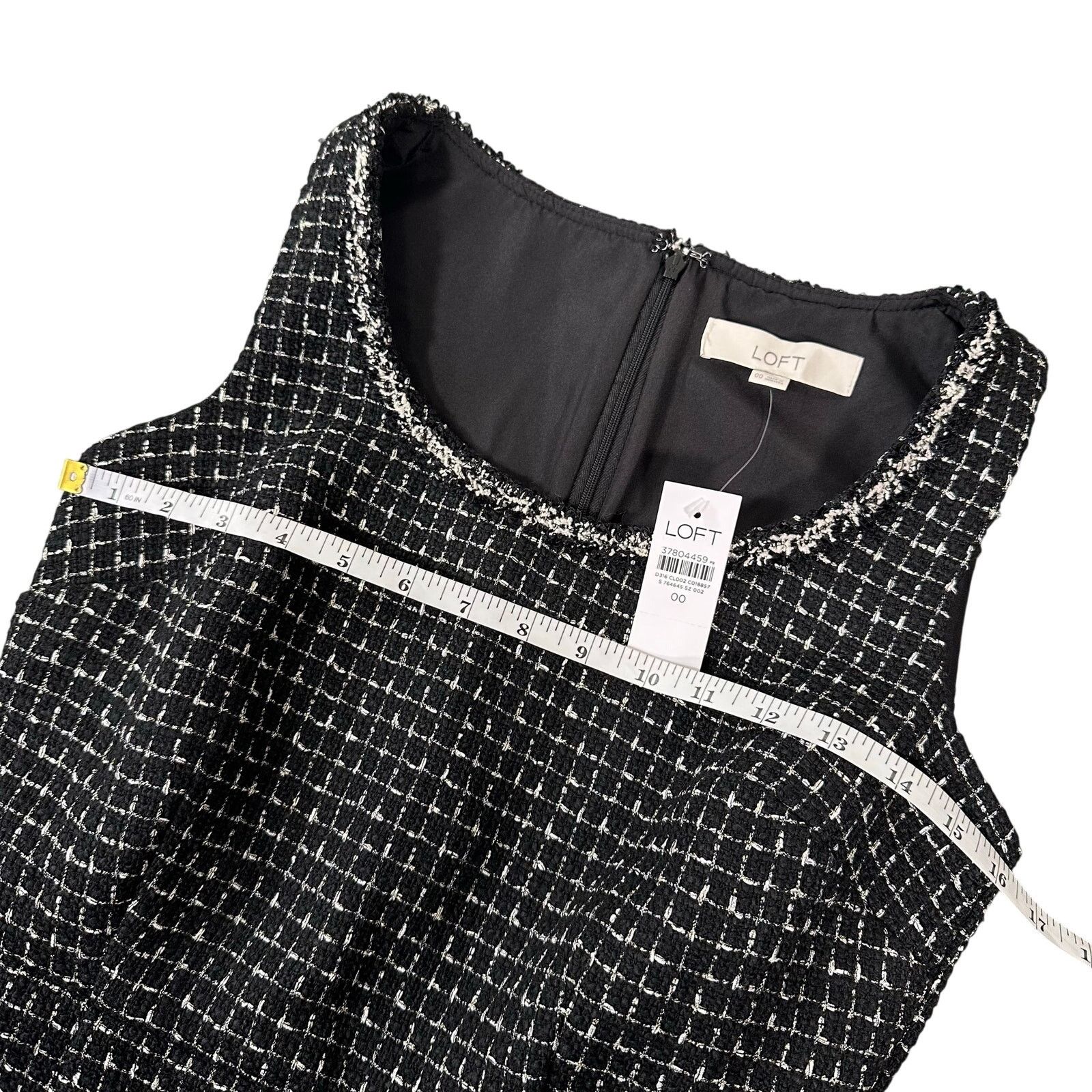 Loft Loft Women's Metallic Tweed Mini Flare Dress Size 00 Size XXS / US 00 / IT 34 - 4 Thumbnail