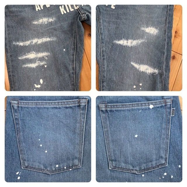 Bape BAPE DAMAGED Rope logo TYPE5 Slim taper denim pants ★size L Size US 34 / EU 50 - 4 Thumbnail