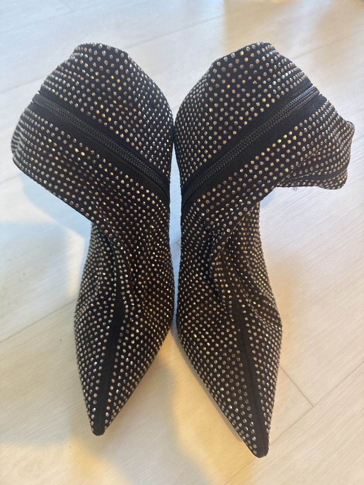 Steve Madden Lightly Used Steve Madden Wifey black rhinestone boots Size US 7 / IT 37 - 1 Thumbnail