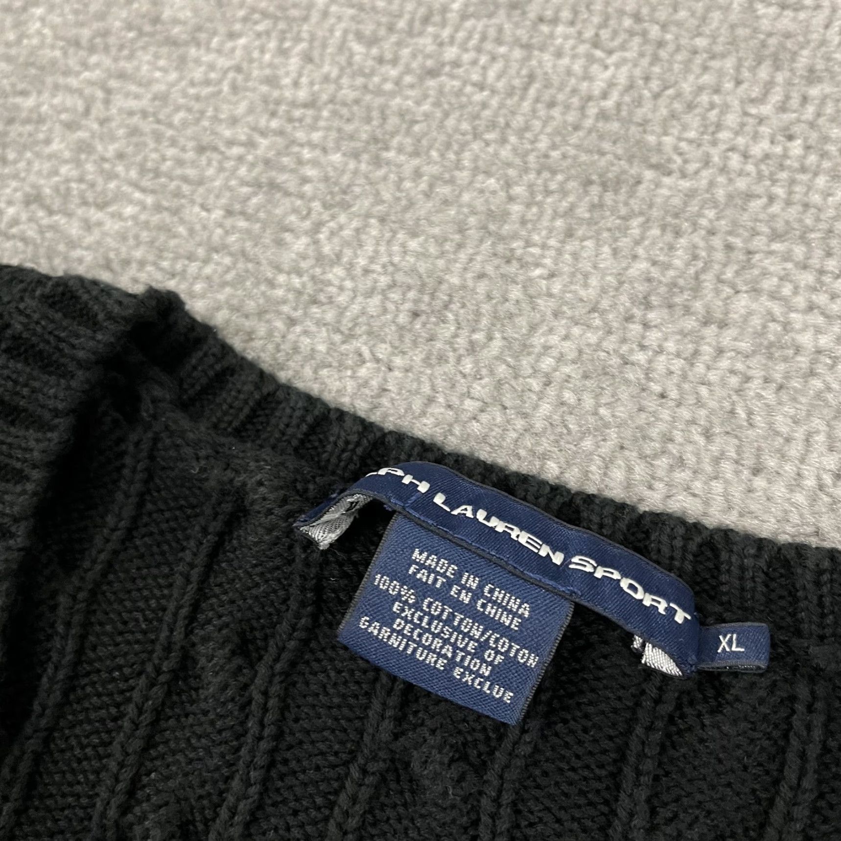 Polo Ralph Lauren Ralph Lauren Sport Sweater Women L Black Cable Knit V-Neck Pullover Classic Preppy Size L / US 10 / IT 46 - 3 Thumbnail