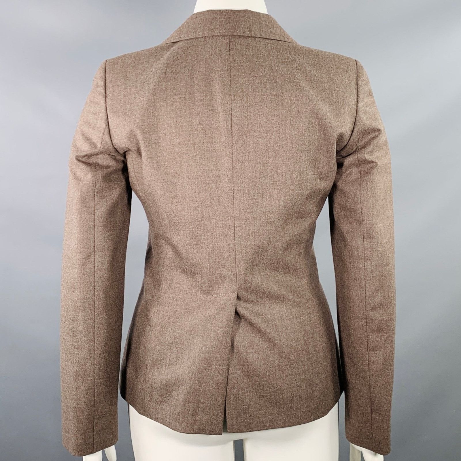 Piazza Sempione PIAZZA SEMPIONE L Taupe Wool Blend Notch Lapel Jacket Blazer Size M / US 6-8 / IT 42-44 - 3 Thumbnail