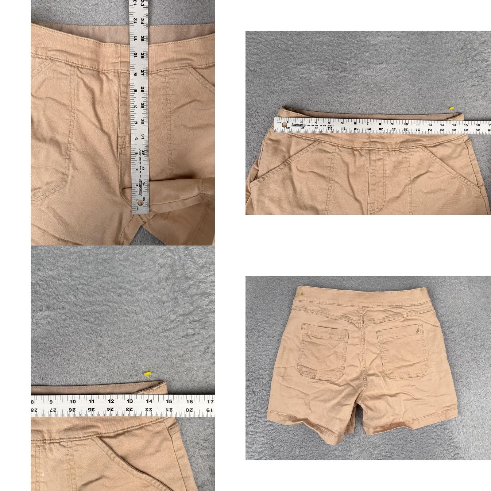 Nautica Nautica Jeans Shorts Womens Medium Beige Chino Twill Elastic Waist Summer 30x5.5 Size 32" / US 10 / IT 46 - 8 Thumbnail