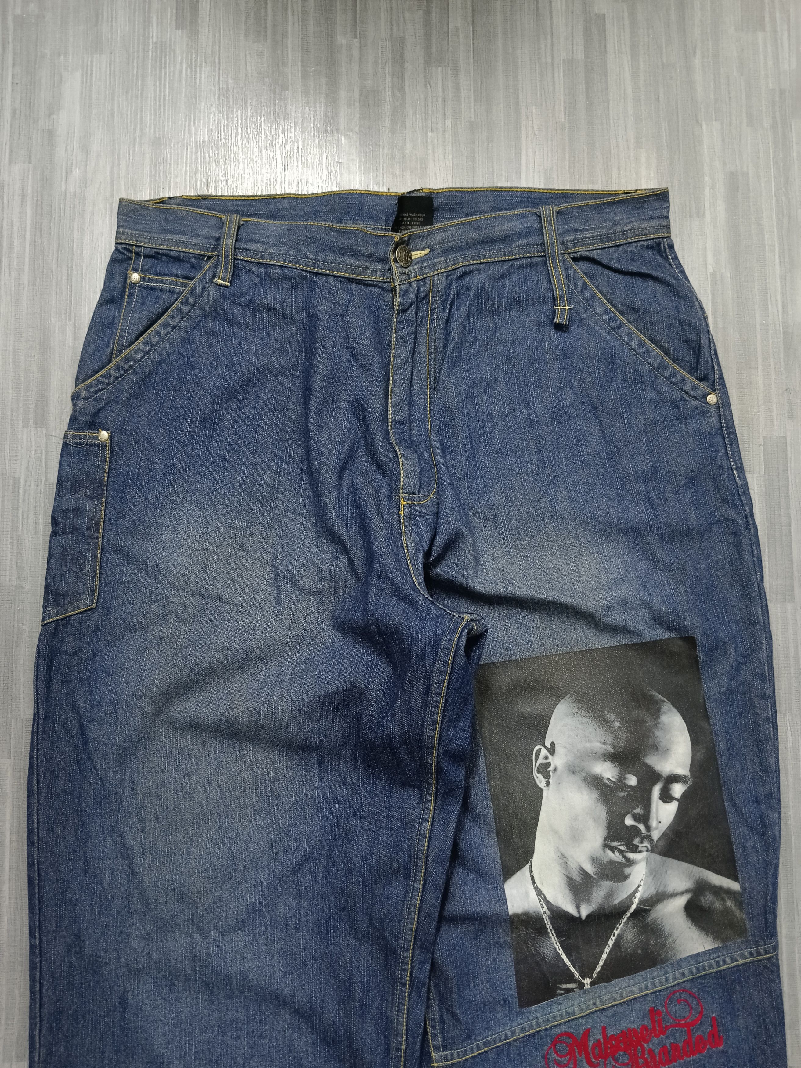 Makaveli AMERICAN ICON RAPPER TUPAC DENIM PANTS Size US 38 / EU 54 - 4 Thumbnail
