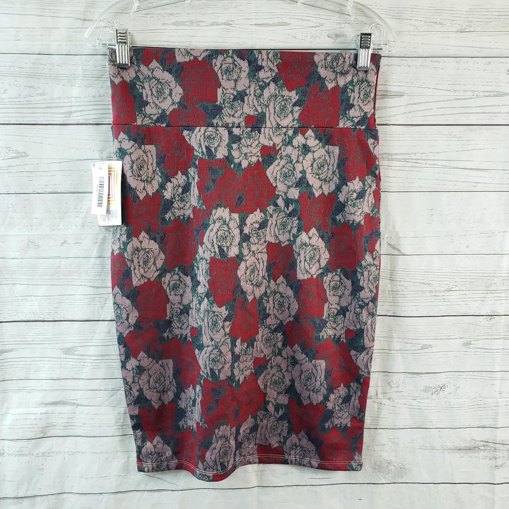 Vintage VINTAGE LuLaRoe Womens Cassie Pencil Skirt Sz Small Teal Pink Floral Pull On Size 28" / US 6 / IT 42 - 3 Thumbnail