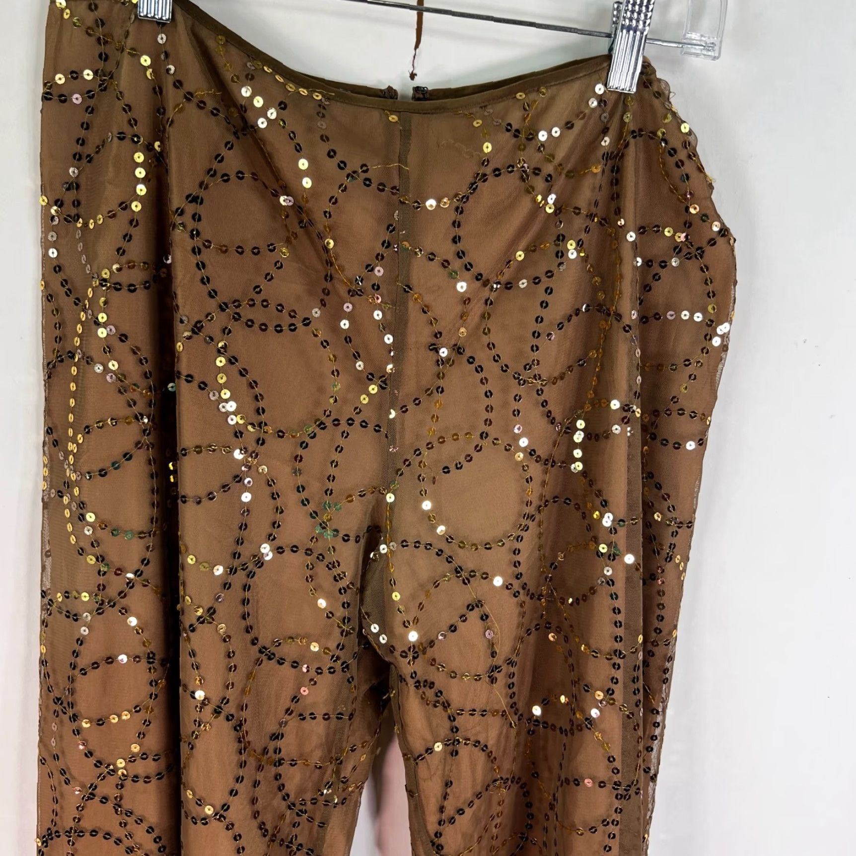 Vintage VINTAGE Muse Pants Womens Size 12 Brown 32x31 Sequin Geometric Lined 31 Inseam Size 34" / US 12 / IT 48 - 2 Thumbnail