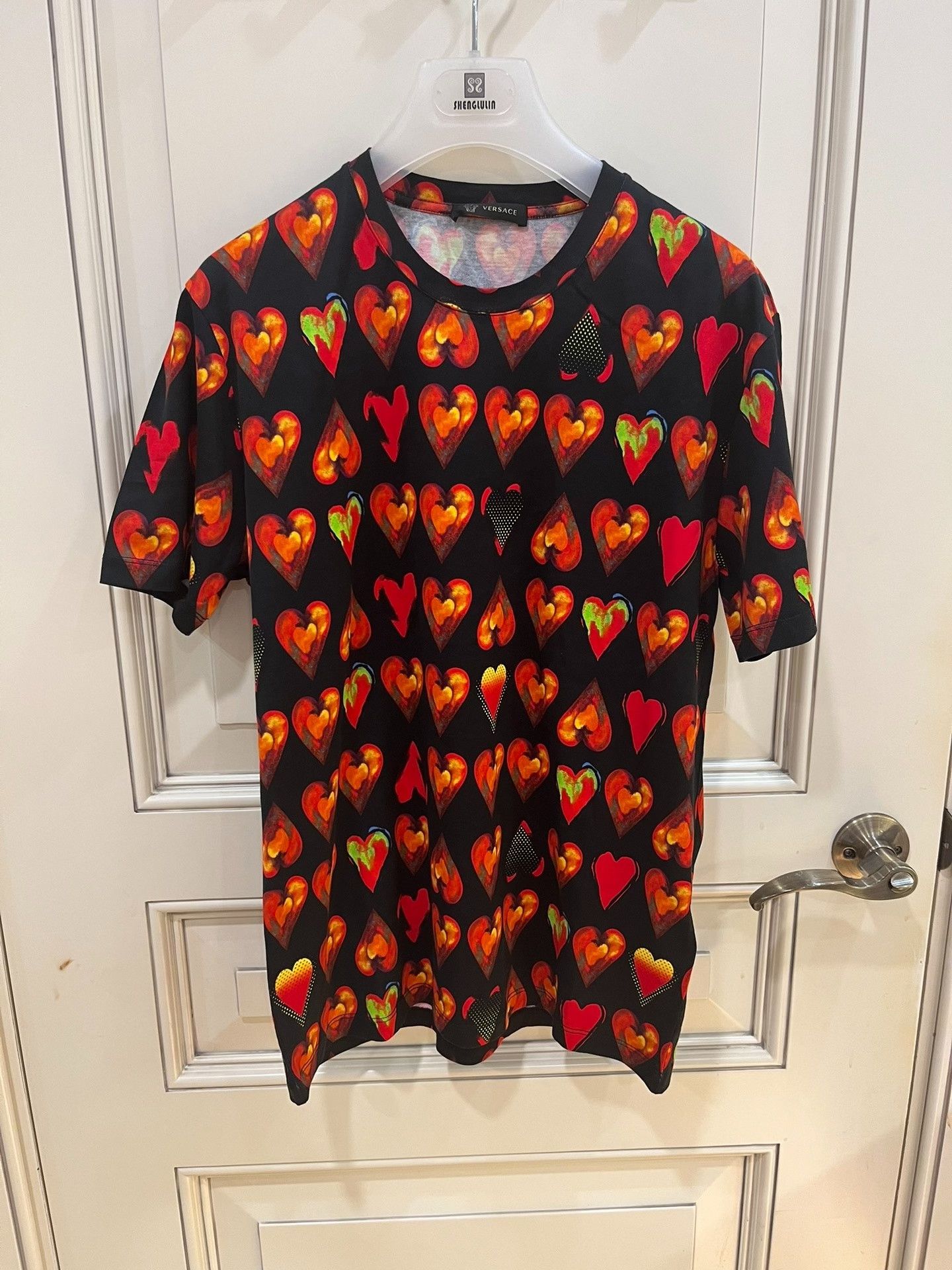 Versace Versace Heart Print T-Shirt M Size US M / EU 48-50 / 2 - 1 Thumbnail