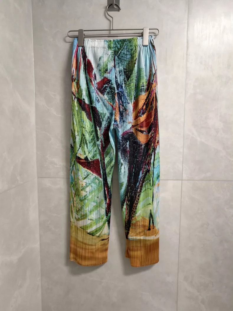 Issey Miyake Issey Miyake size:3 Blue and green southern ice flower pan Size 31" - 2 Thumbnail
