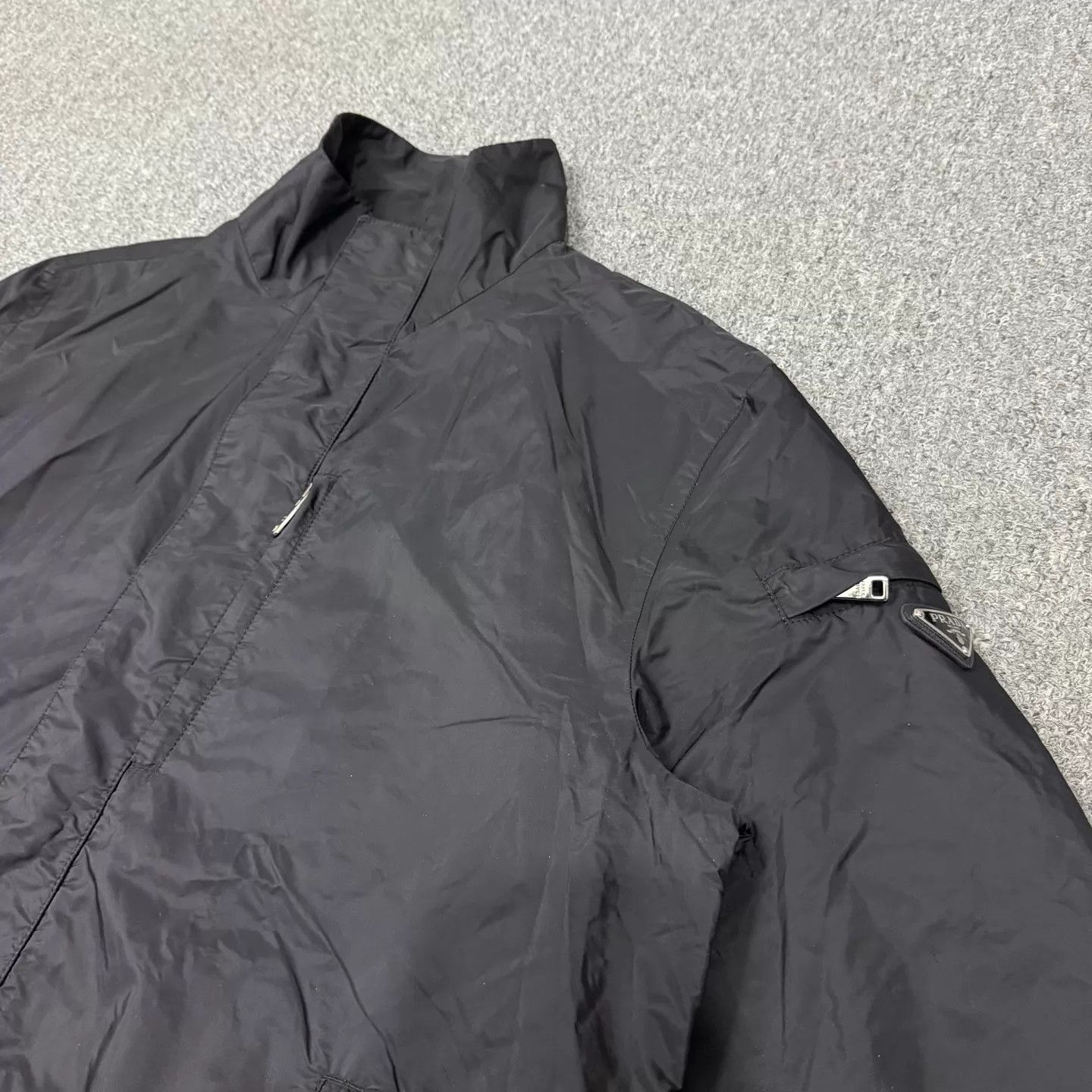 Prada Prada Black Nylon Arm Triangle Logo Jacket 54 Size US L / EU 52-54 / 3 - 3 Thumbnail