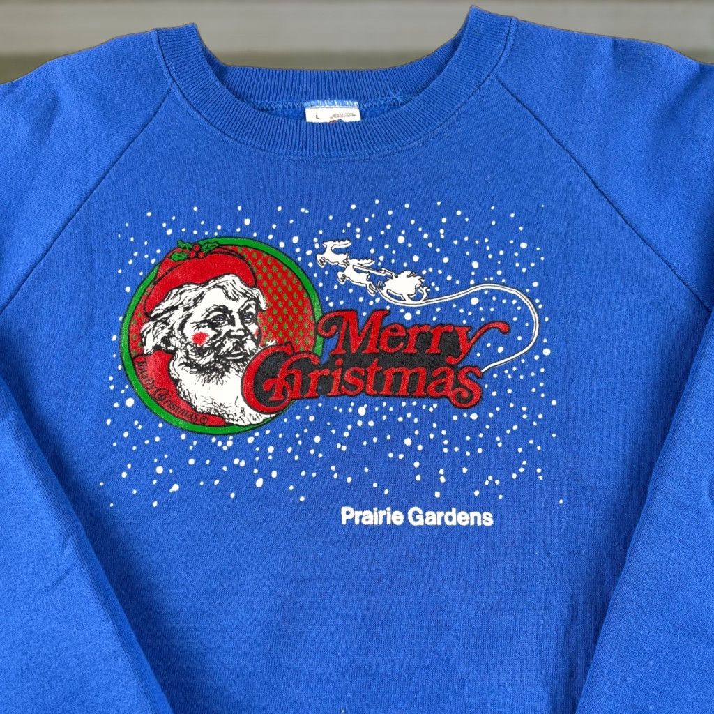 Fruit Of The Loom VINTAGE Fruit of the Loom Sweatshirt Mens L Blue Christmas Crewneck Pullover Graphic Print United States Size US L / EU 52-54 / 3 - 1 Thumbnail