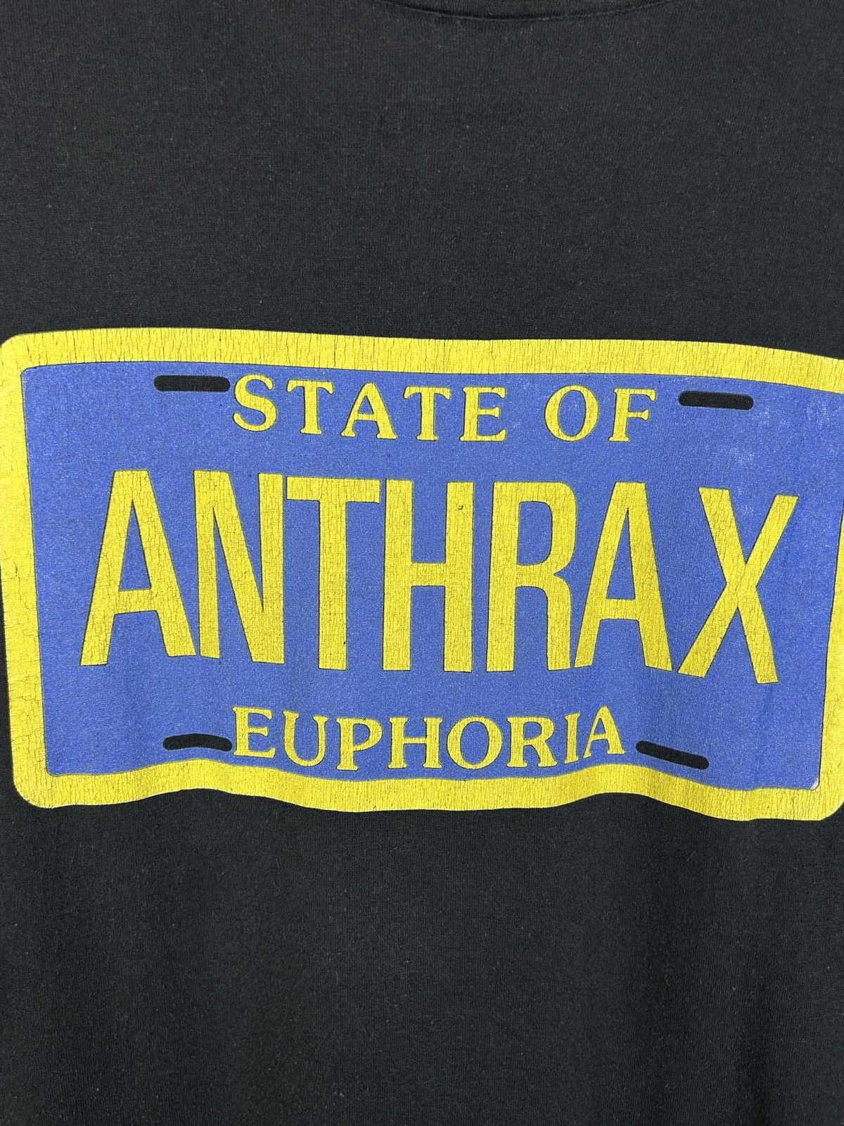 Band Tees 80s Vintage 1988 Anthrax State Of Euphoria T-Shirt Black XL Size US XL / EU 56 / 4 - 10 Thumbnail