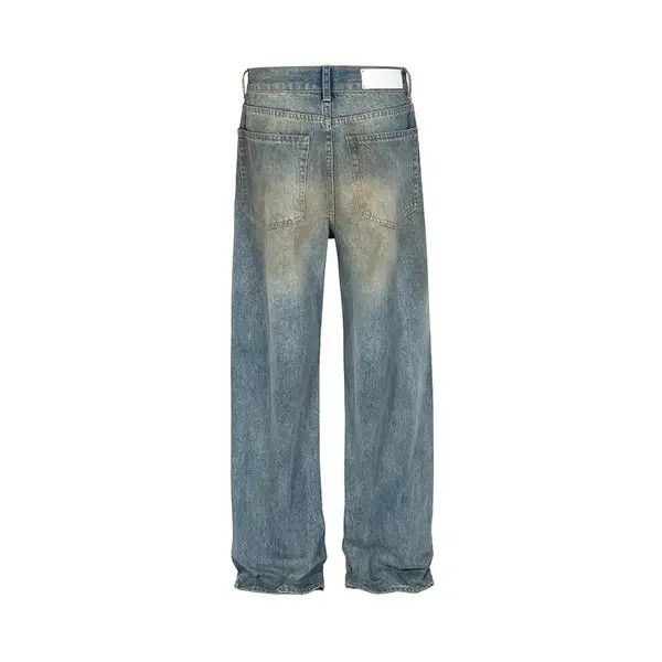 VIBE Mud Dyed Hole Baggy Jeans Hombre Frayed Ripped Trousers y2k Size US 32 / EU 48 - 5 Thumbnail