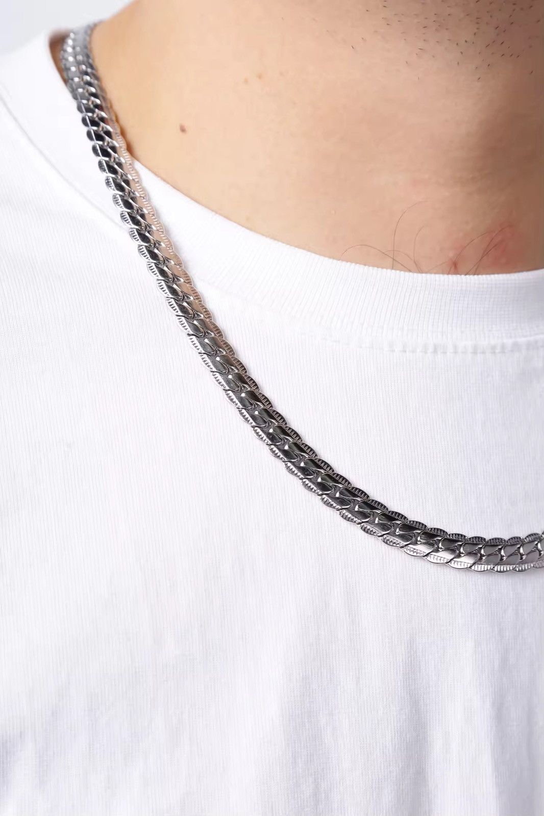 Jewelry 5mm + 55 cmCuban Link Chain Size ONE SIZE - 2 Thumbnail