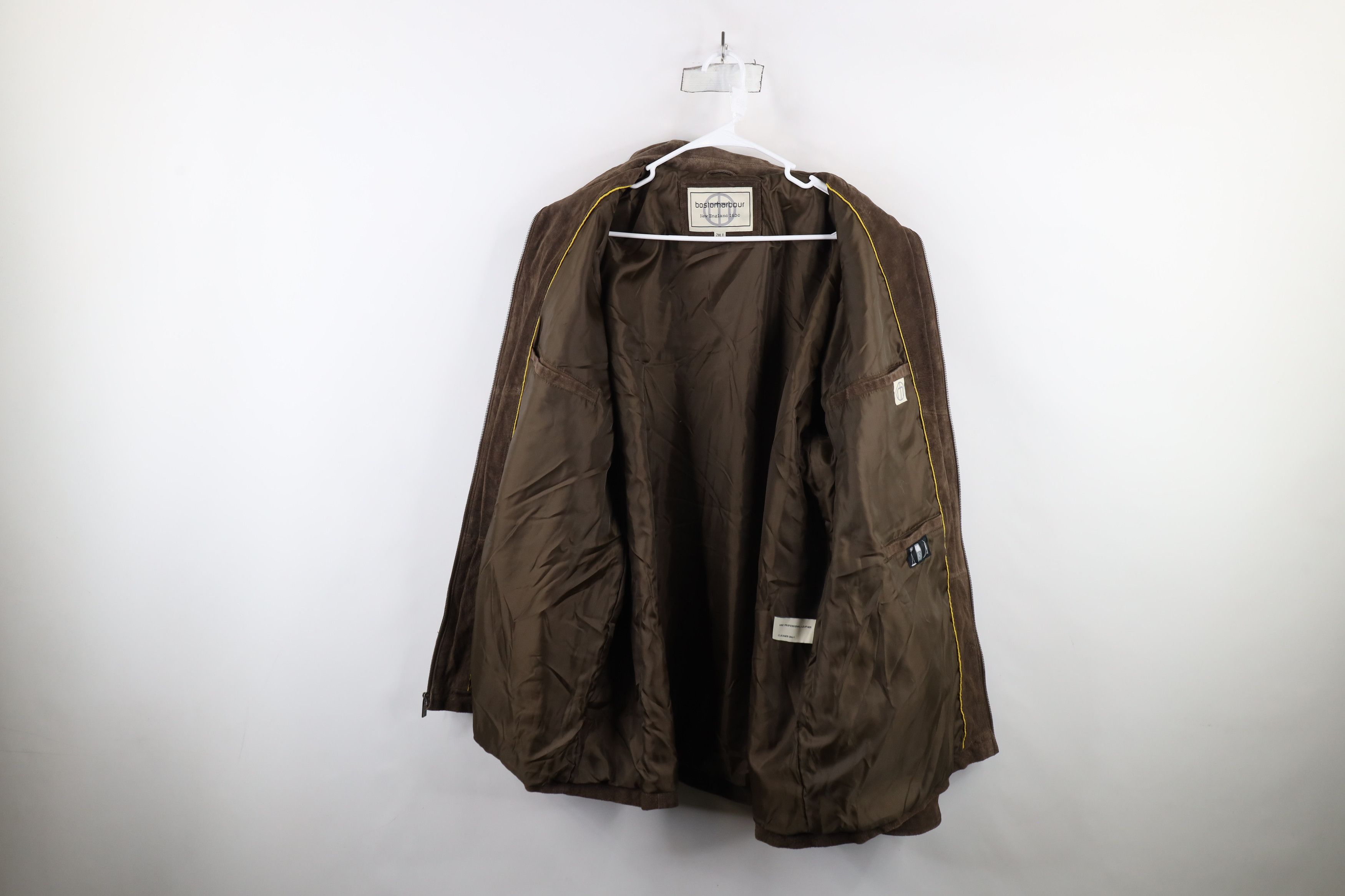 Vintage Vintage 90s Streetwear Suede Leather Full Zip Jacket Brown Size US XXL / EU 58 / 5 - 9 Thumbnail