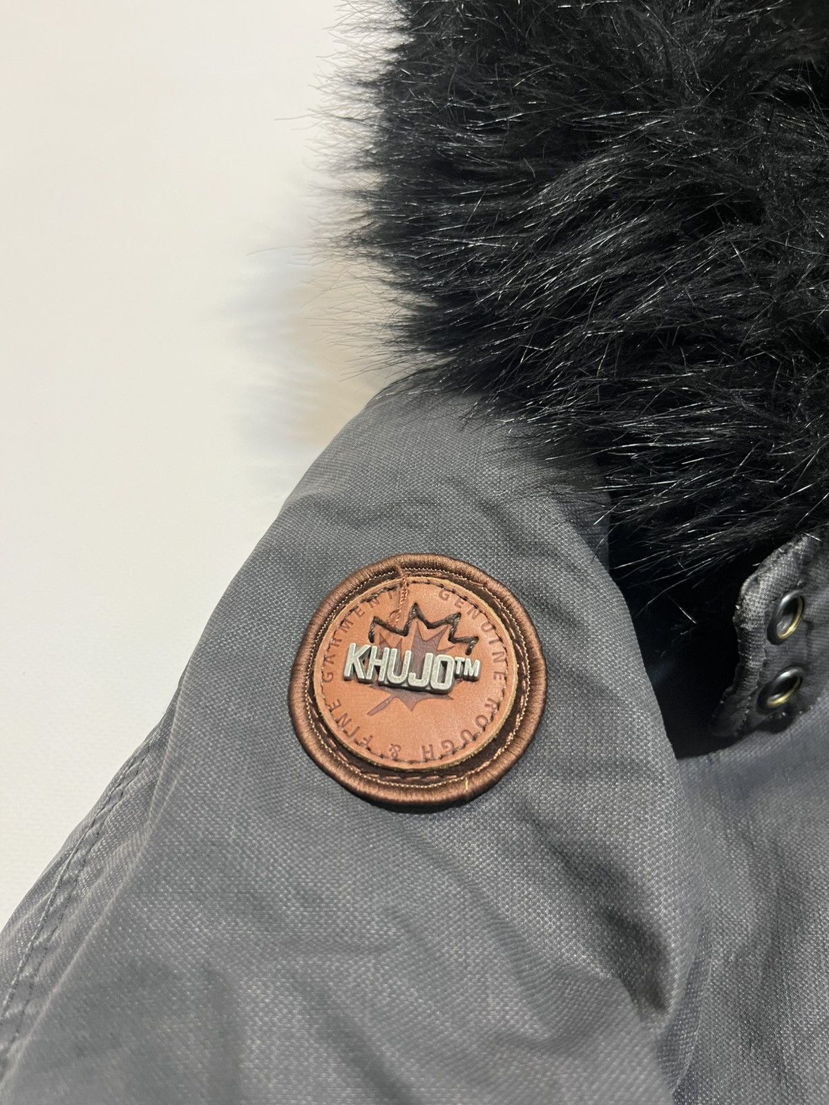 If Six Was Nine Vintage Khujo Waxed Fur Y2K Bomber Jacket Size US M / EU 48-50 / 2 - 6 Thumbnail