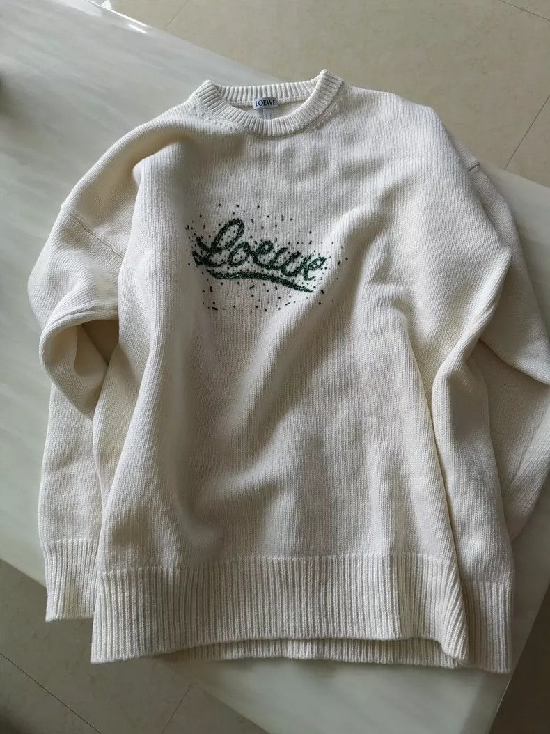 Loewe LOEWE Ding Zhu logo knit wool sweater Size S / US 4 / IT 40 - 1 Thumbnail