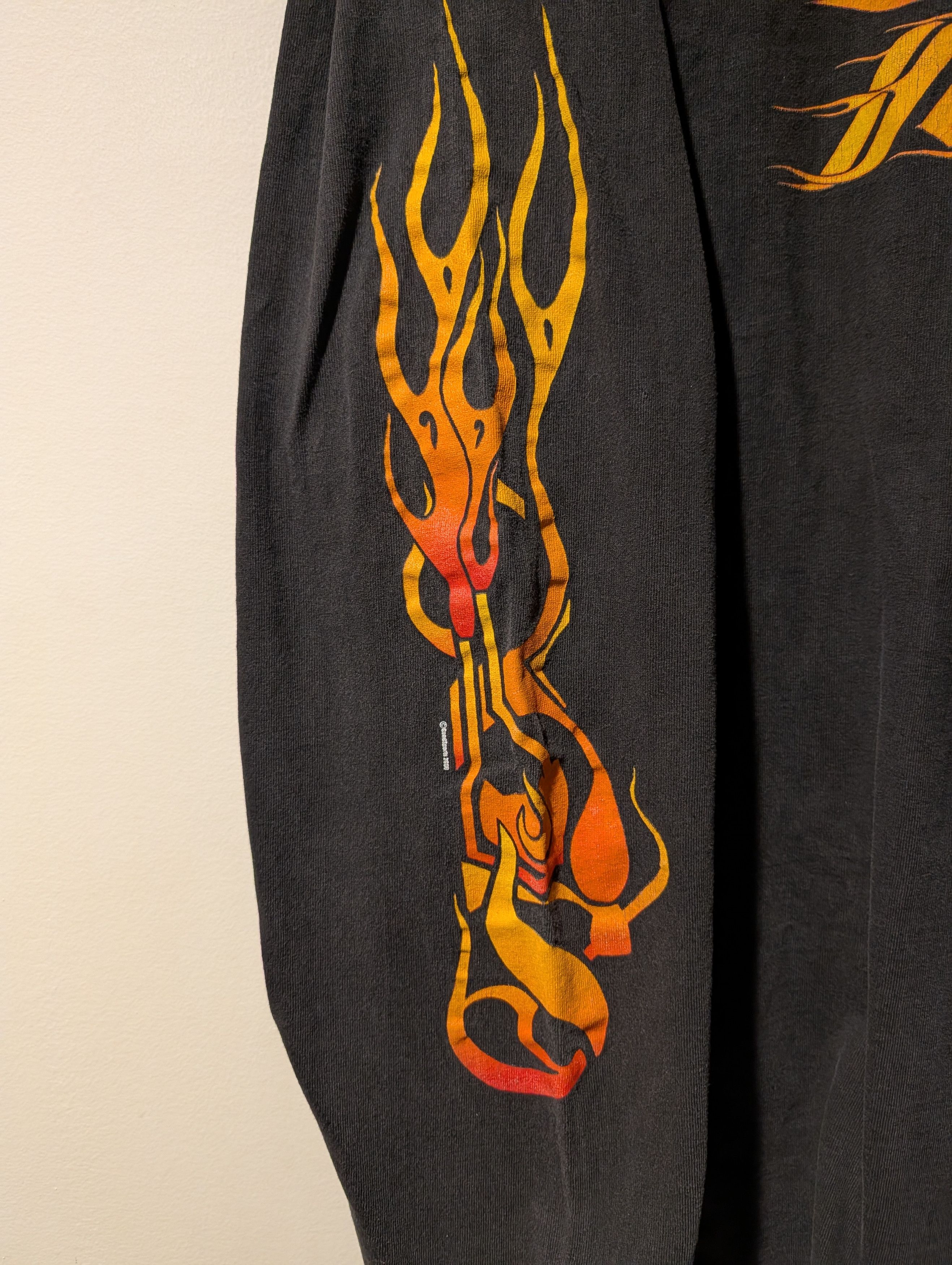 Harley Davidson Vintage 1998 Hot Ride Harley Davidson Flames Long-Sleeve Size US XL / EU 56 / 4 - 4 Thumbnail