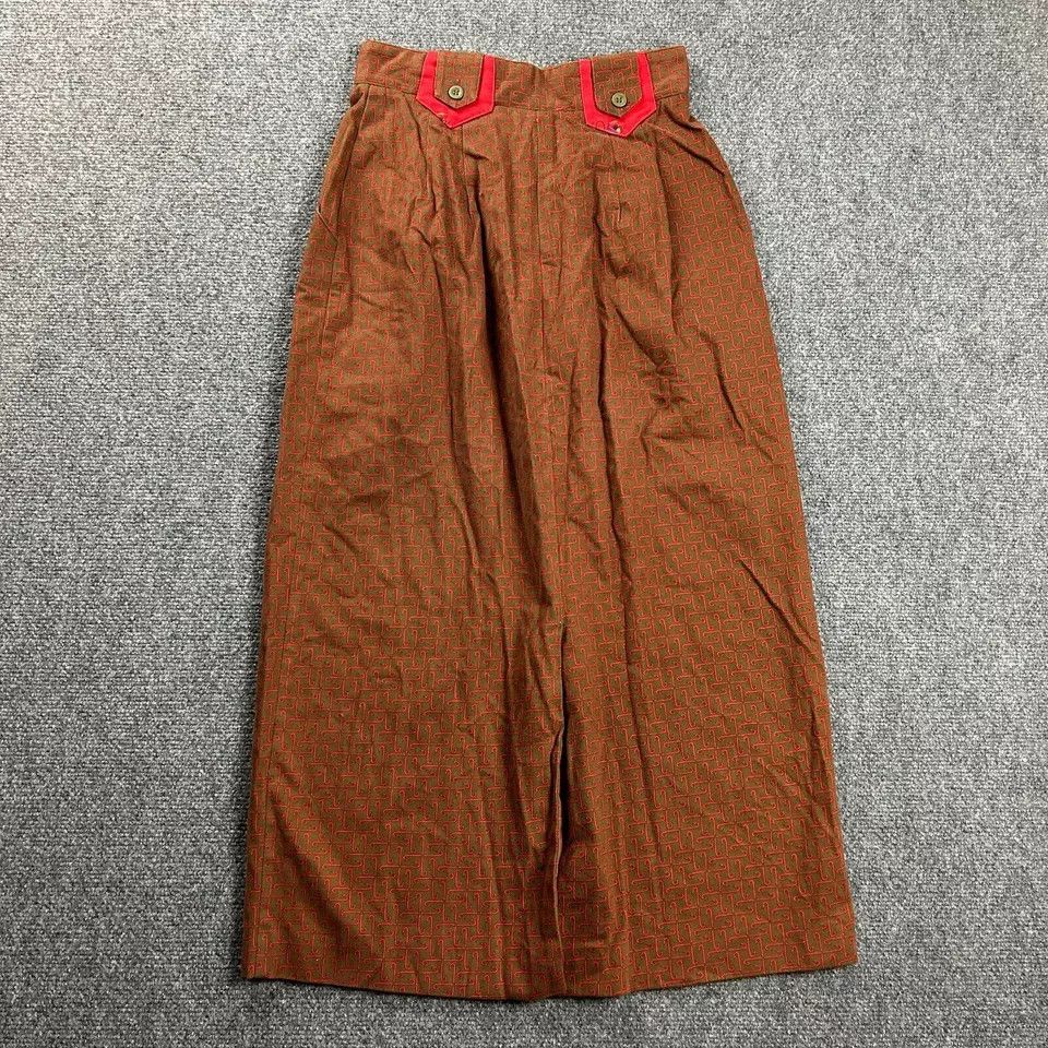 Vintage Alexander Campbell Skirt Womens 6 Brown Tribal Maxi Vintage Size 28" / US 6 / IT 42 - 5 Thumbnail