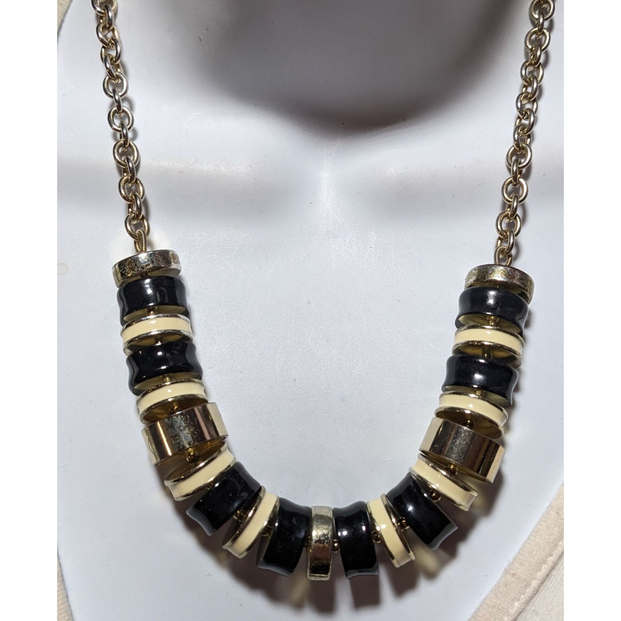 Talbots Talbots Round Metal And Enamel Link Necklace Size ONE SIZE - 5 Thumbnail