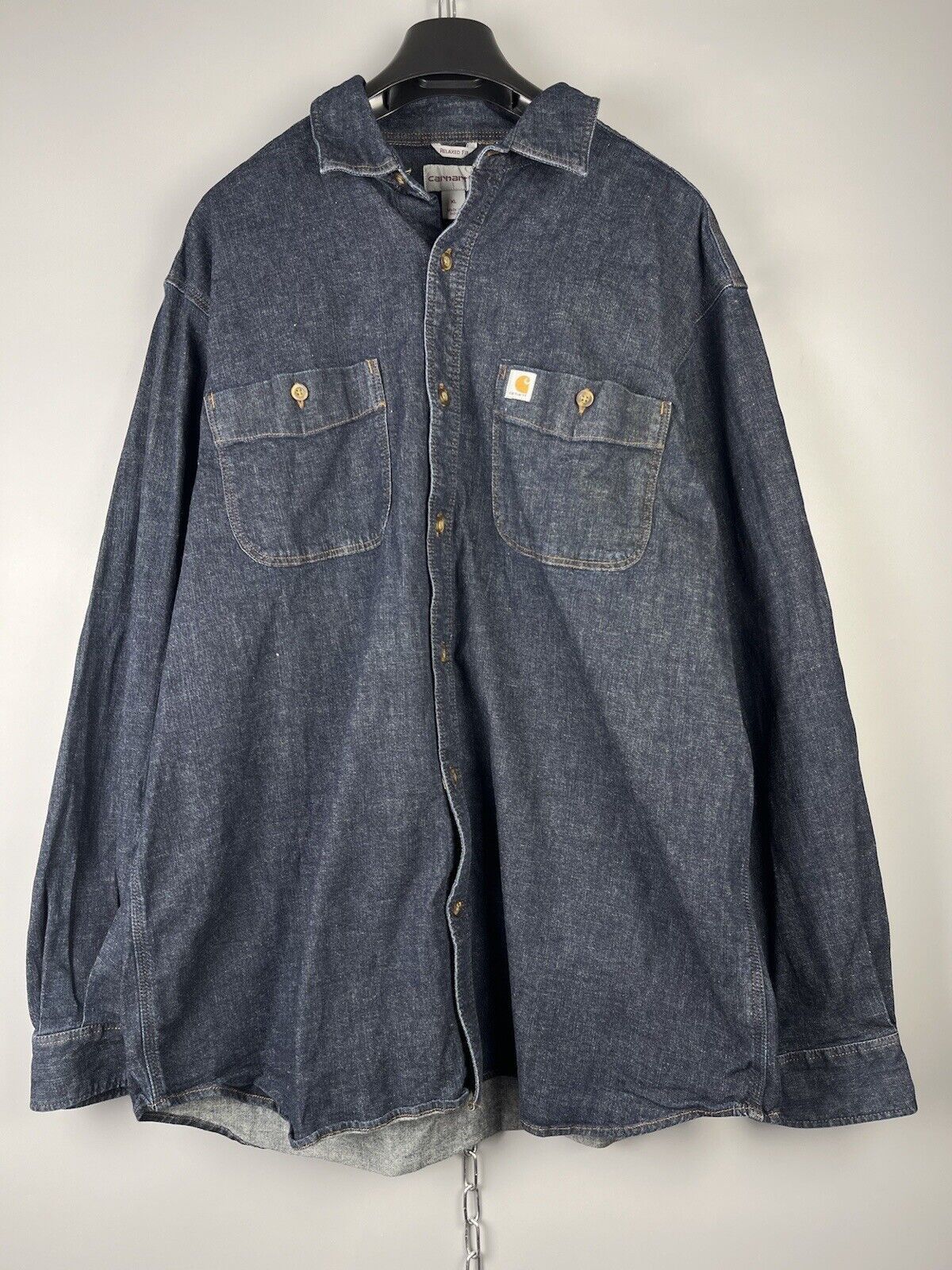 Carhartt Carhartt Button Long Sleeve Denim Work Shirt Size US XL / EU 56 / 4 - 1 Thumbnail