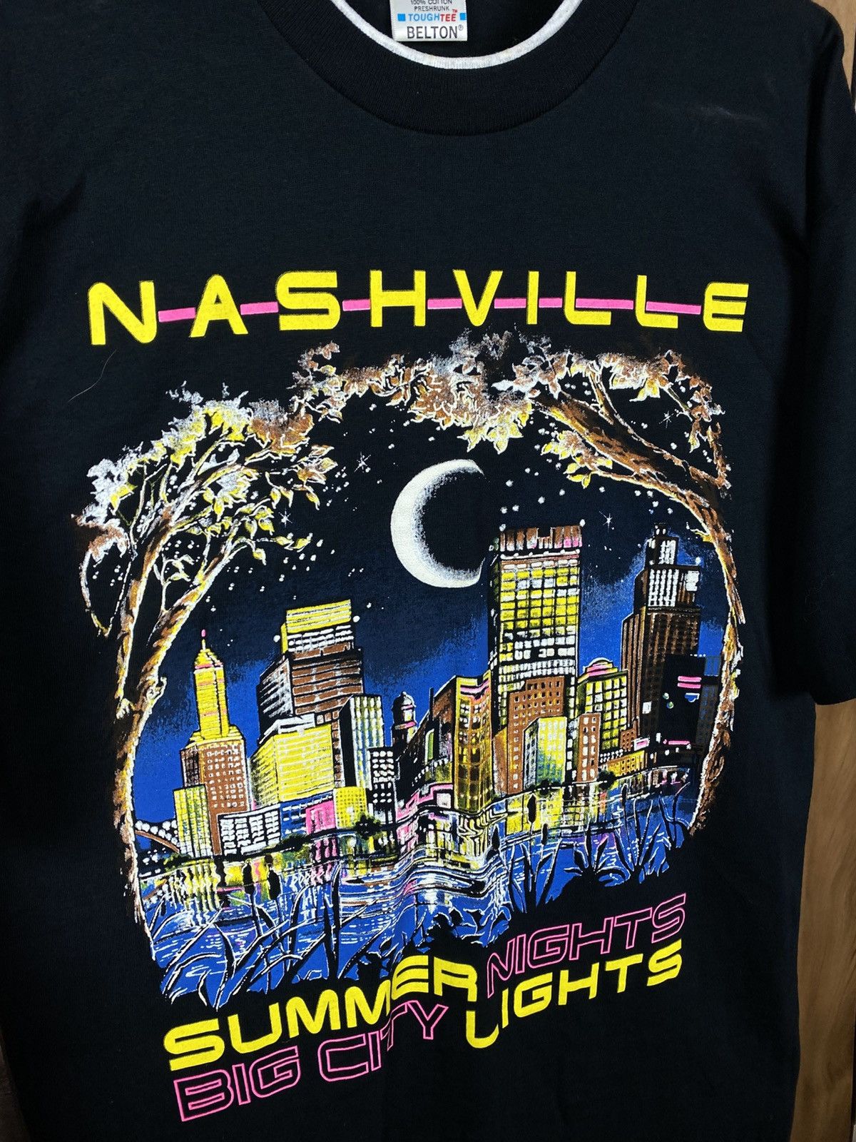 Vintage 🌁Vintage 90s T-Shirt Belton Thouse Nashville Big City Light🌁 Size US L / EU 52-54 / 3 - 2 Thumbnail