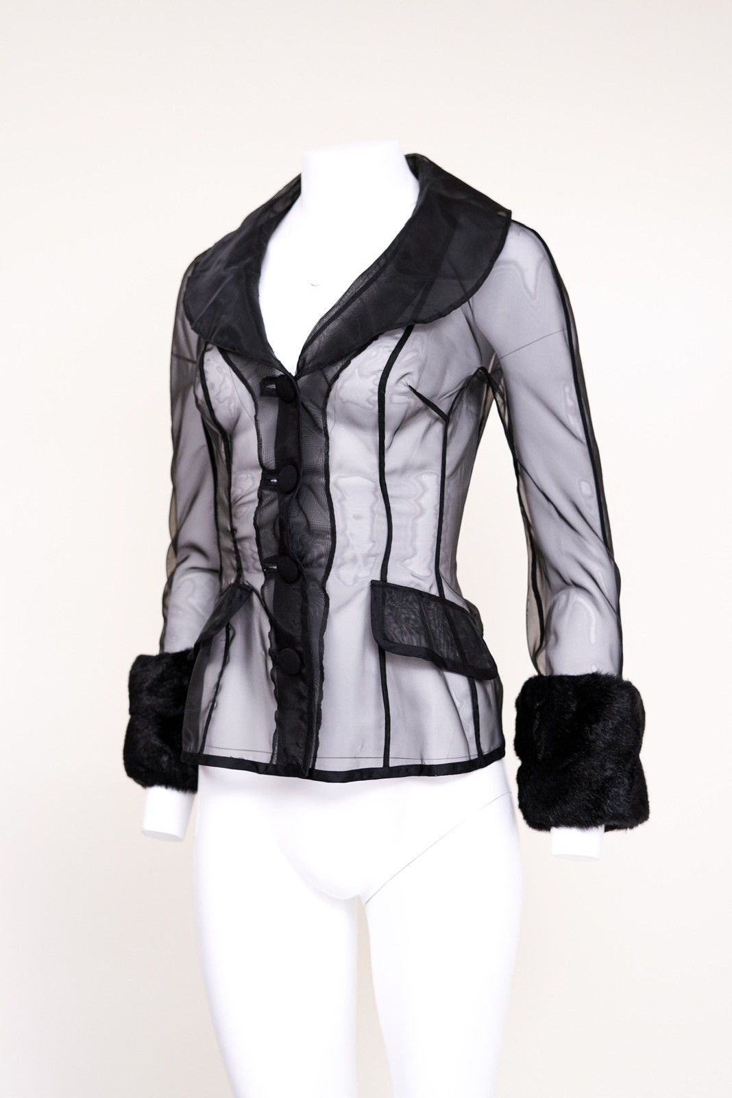 Dolce & Gabbana Dolce & Gabbana 1995 Sheer Fur Cuff Jacket Size S / US 4 / IT 40 - 4 Thumbnail