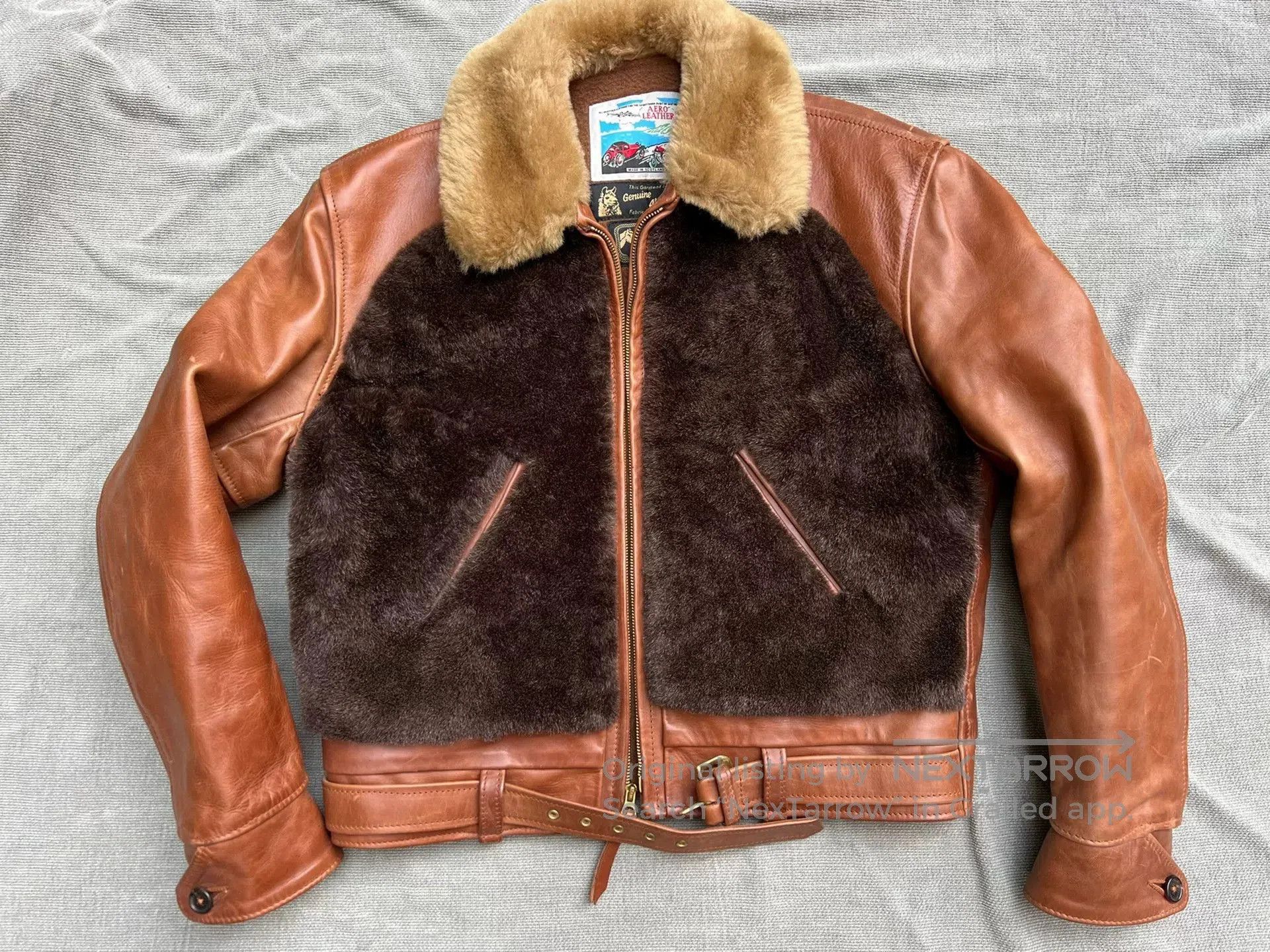 Aero Leathers Custom Brown Bear Jacket by Aero Leather. Size US XS / EU 42 / 0 - 1 Thumbnail