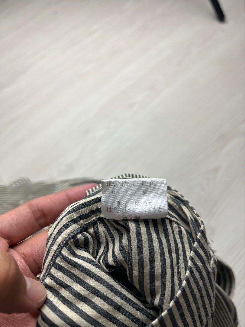 Issey Miyake × Japanese Brand × Pleats Please Issey Miyake RARE! Issey Miyake Side-Snap Striped Trousers Size 29" - 10 Thumbnail