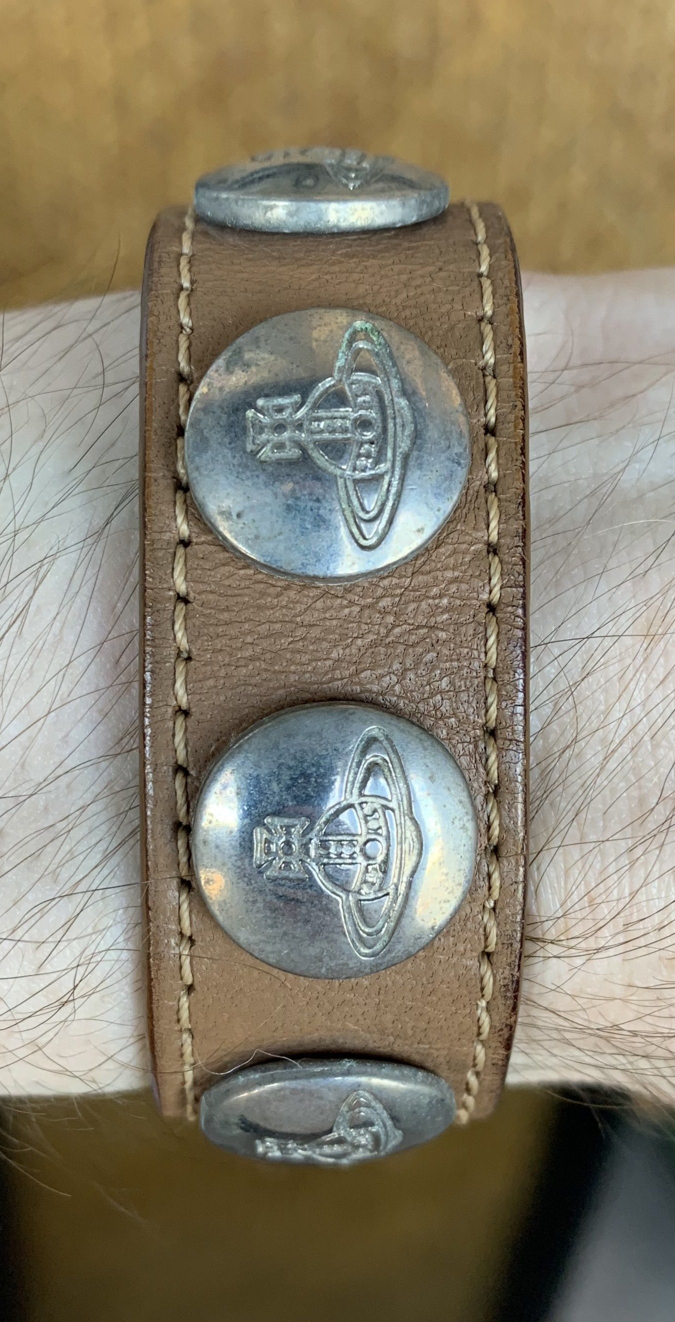 Vivienne Westwood S/S 2003 Vivenne Westwood Studded Leather Orb Bracelet Size ONE SIZE - 1 Thumbnail